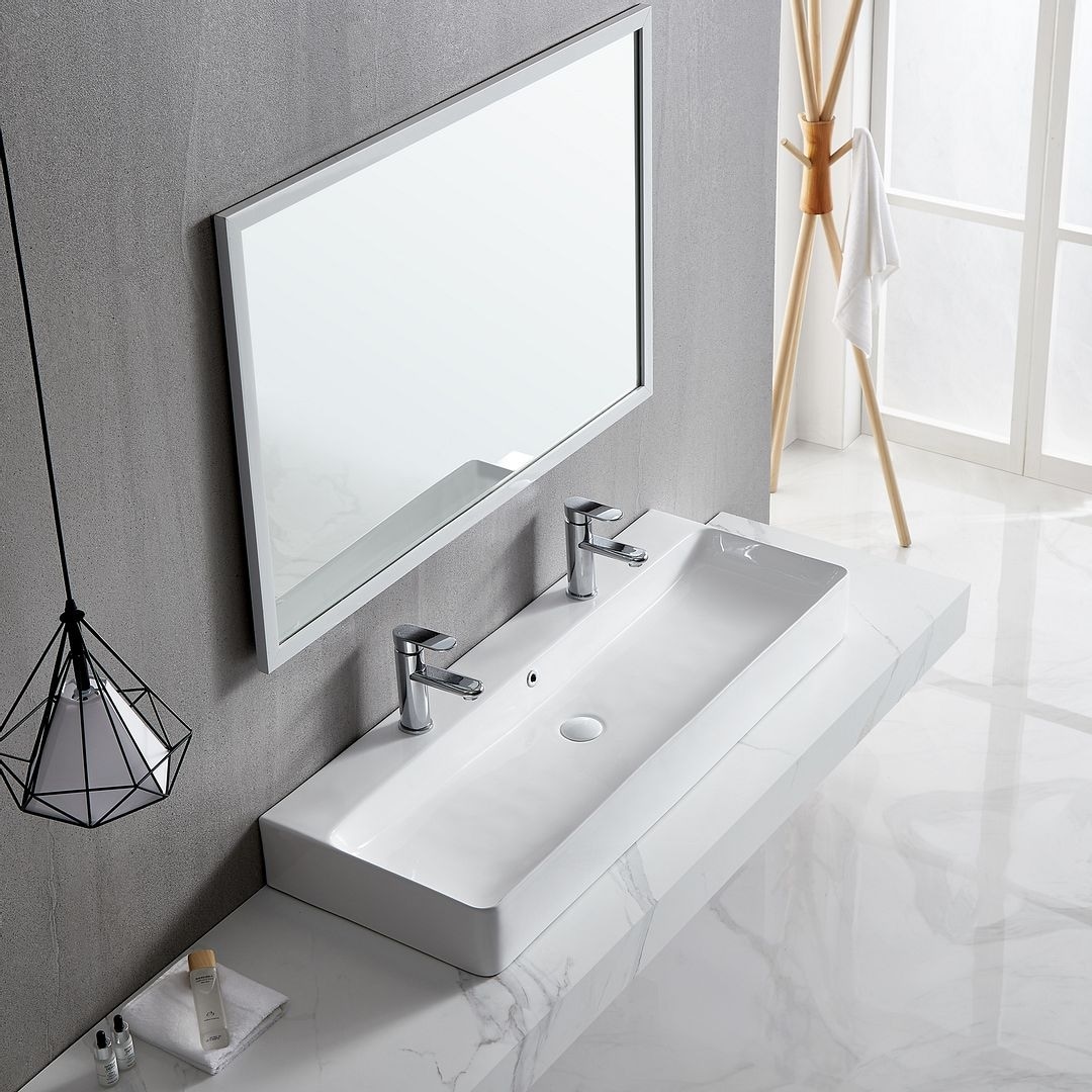 Eridanus 43 Modern Bathroom Trough Sink With Overflow Overstock 32409044