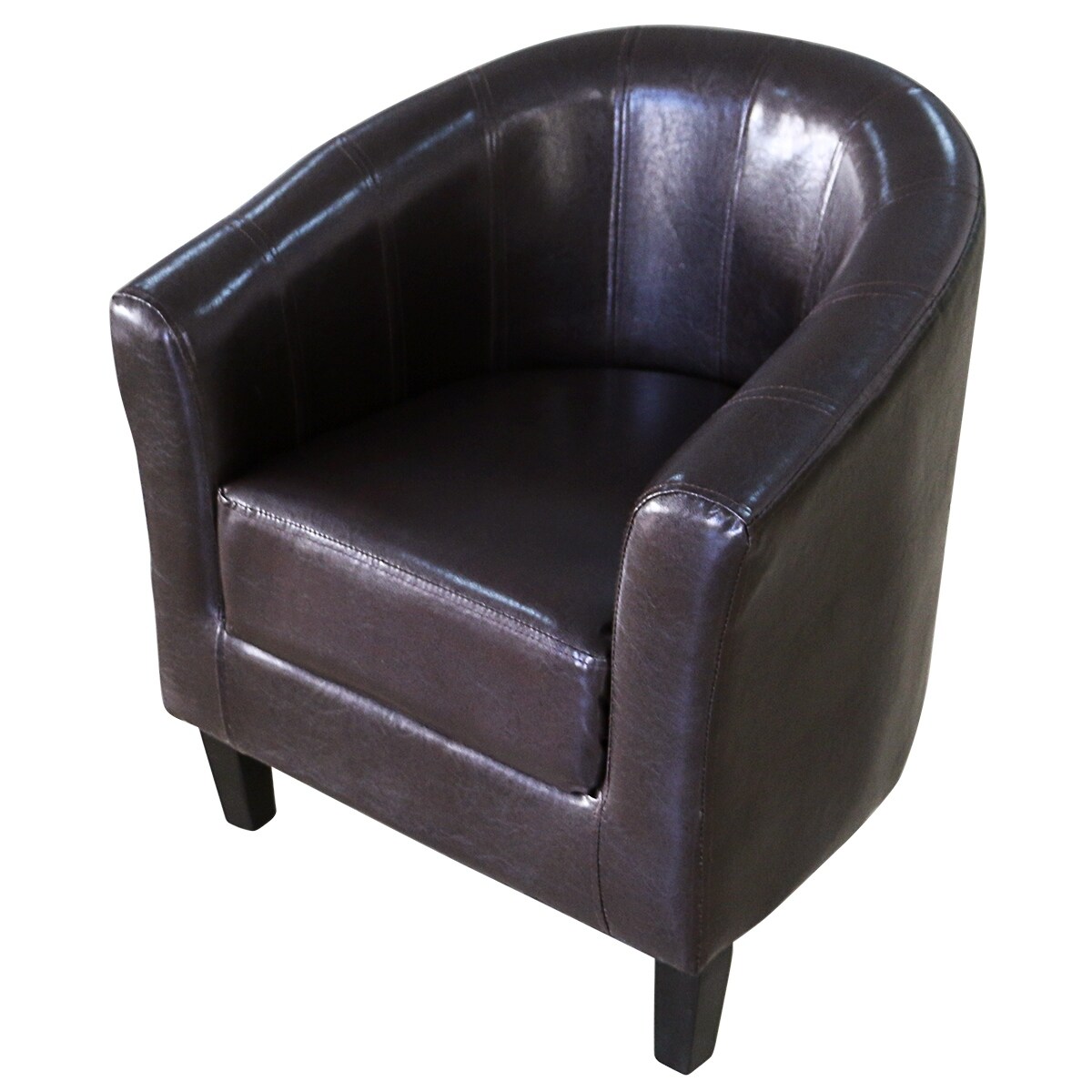 Vidaxl Tub Chair Brown Artificial Leather Modern Style Seat Vidaxl Tub Chair Brown Artificial Leather Modern Style Seat Accent Furniture