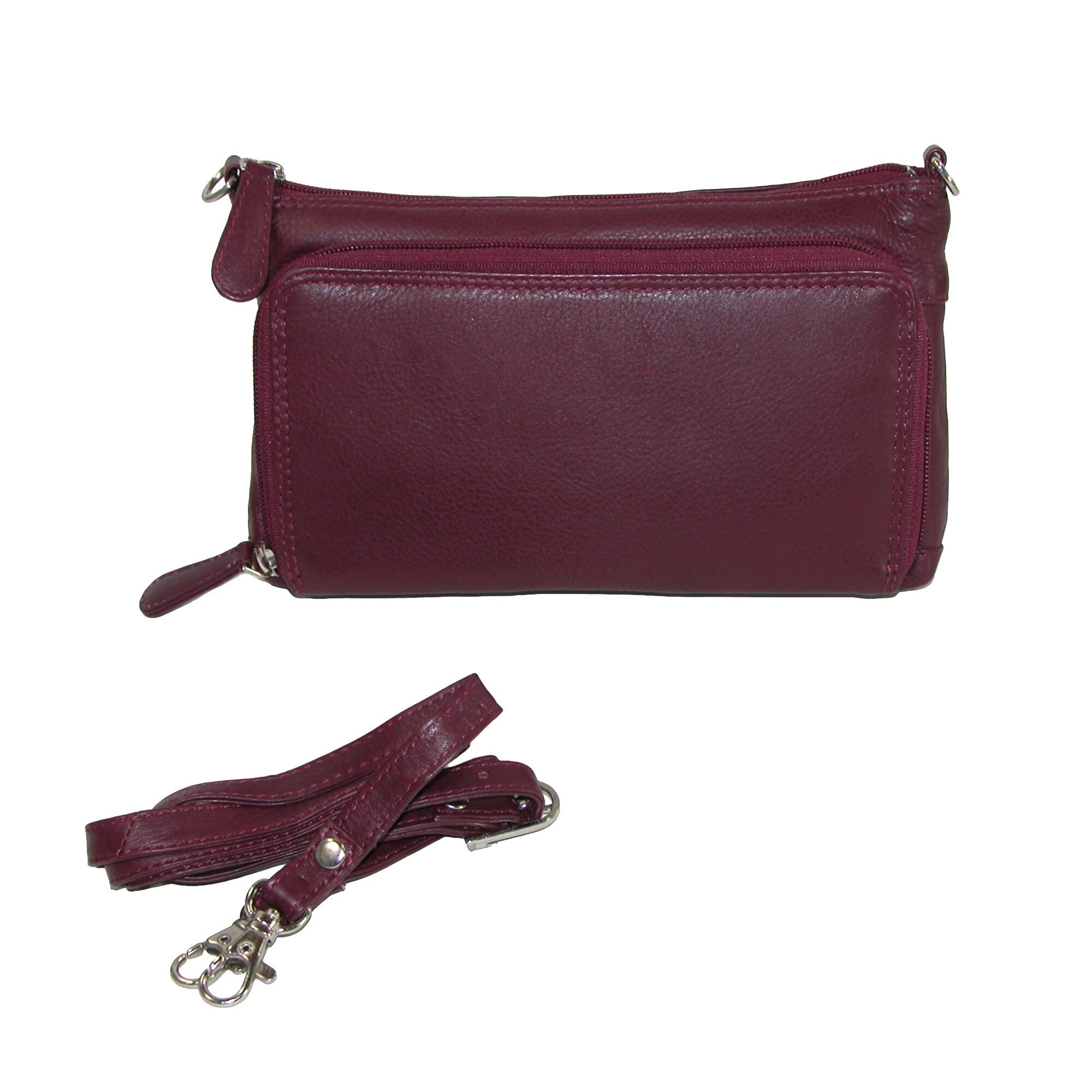 Ctm Women S Leather Organizer Crossbody Handbag One Size Ctm Women S Leather Organizer Crossbody Handbag One Size Free Shipping Today 14279503