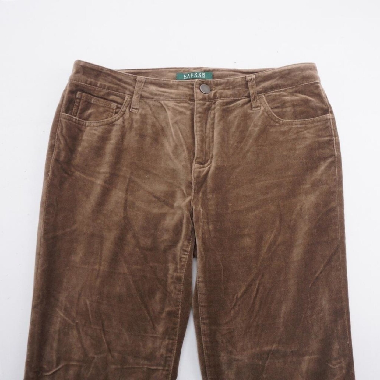 Shop Lauren By Ralph Lauren Soft Velvet Jeans Casual Pants Brown