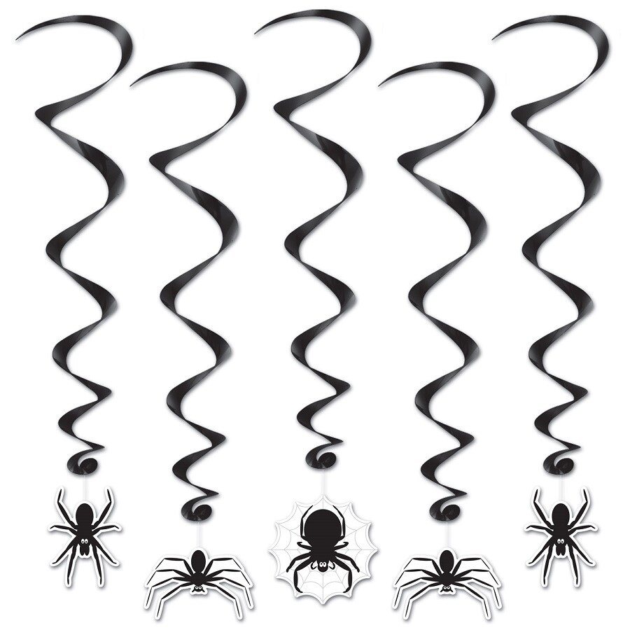 Shop Club Pack Of 30 Halloween Creepy Crawly Spider Whirls Hanging
