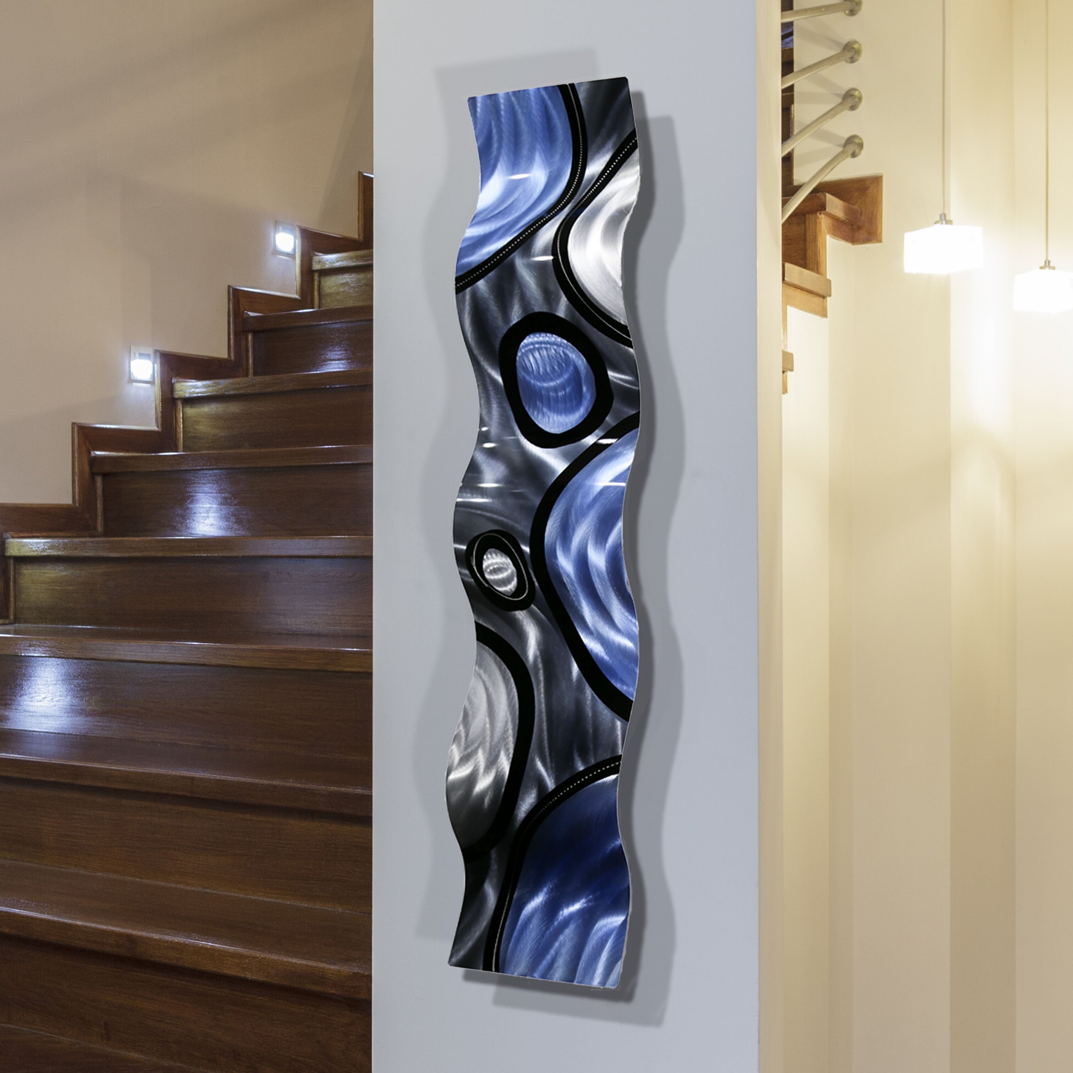 Shop Statements2000 Blue Silver Abstract Metal Wall Art Accent