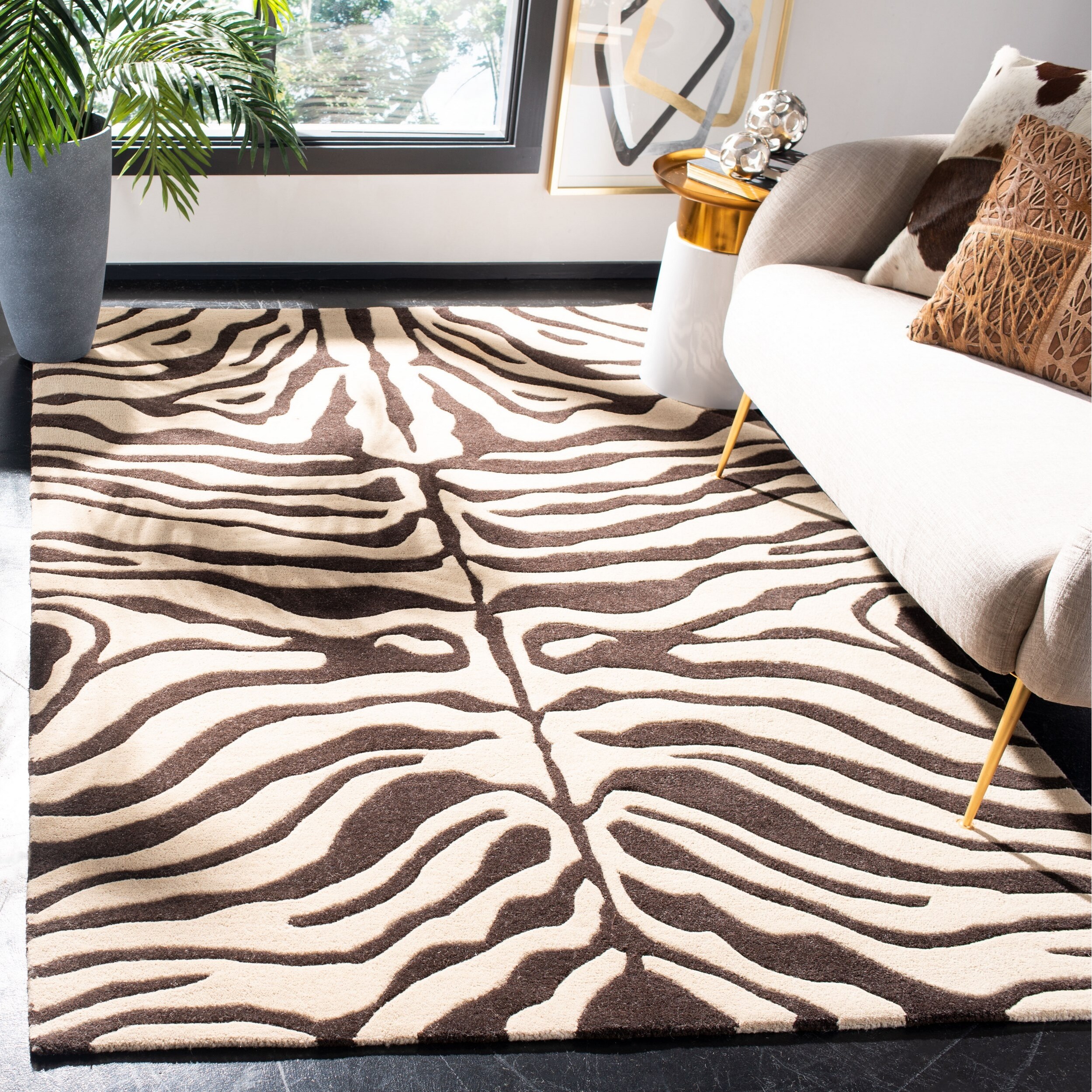 Shop Safavieh Handmade Soho Assiya Zebra Print N Z Wool Rug On Sale Overstock 6372303