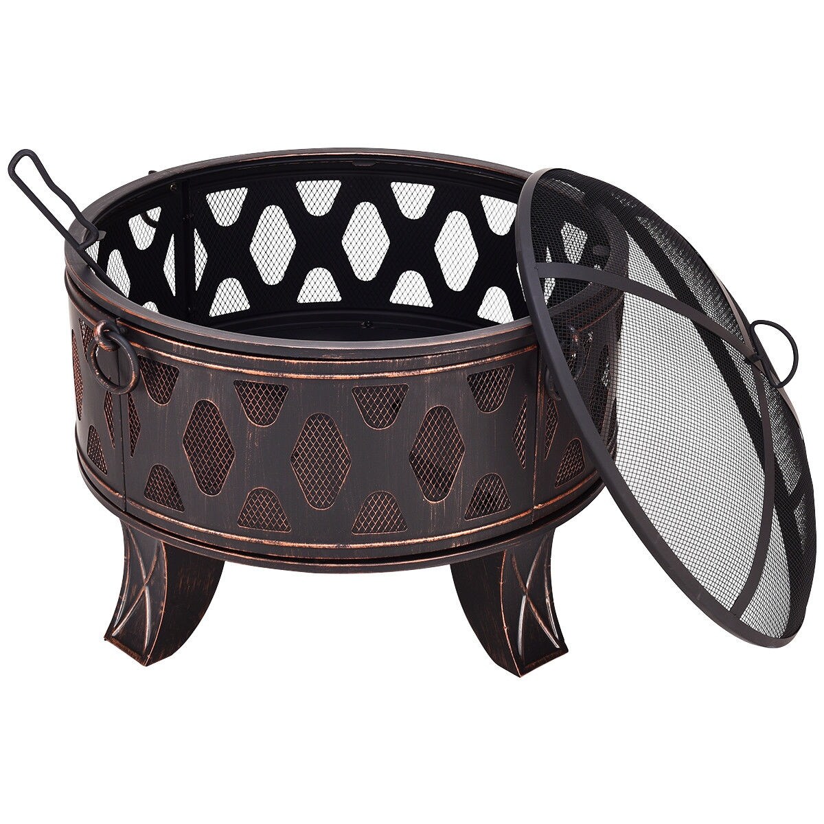 Shop Costway 28 Outdoor Fire Pit Bbq Portable Camping Firepit