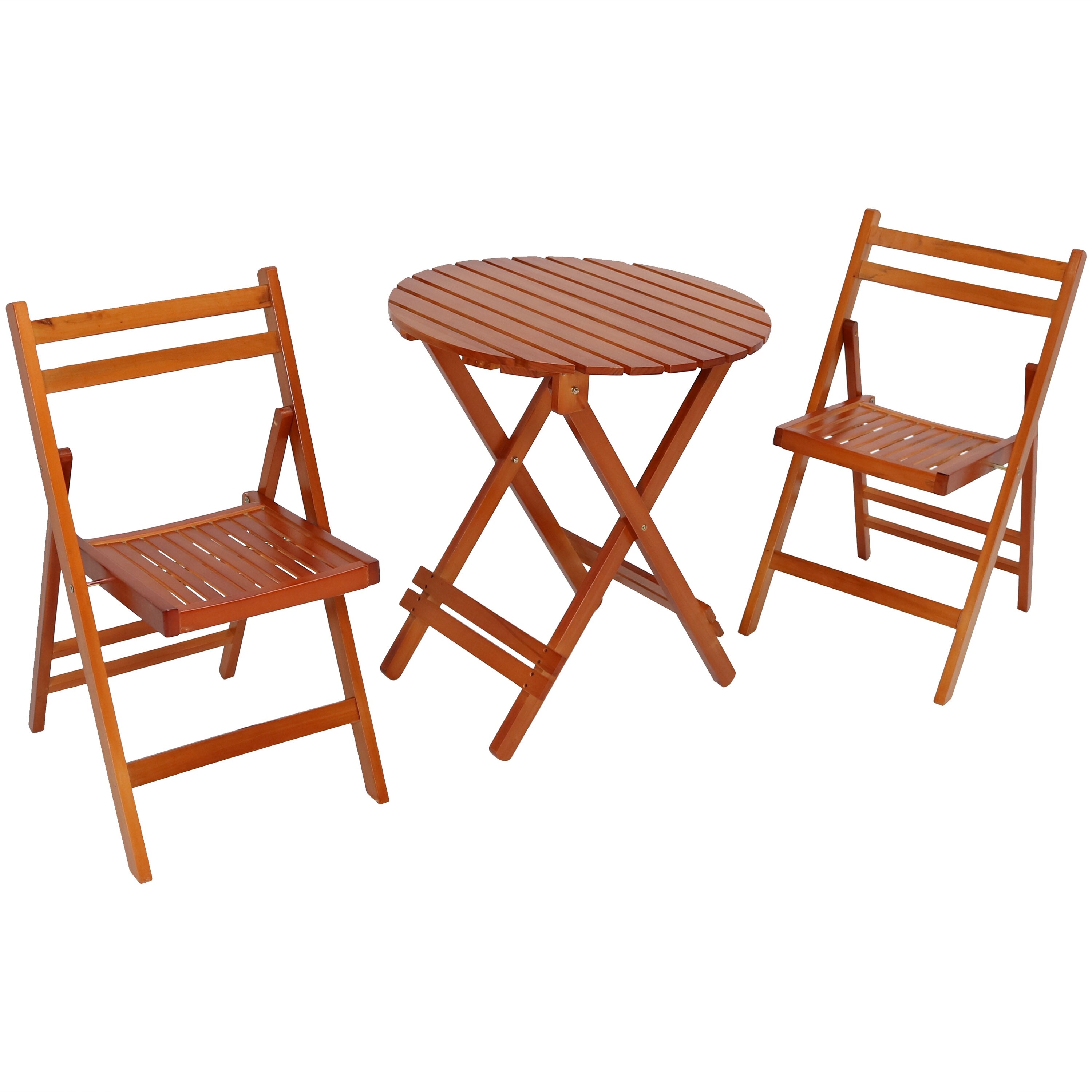 Sunnydaze 3 Piece Outdoor Folding Wood Patio Bistro Set Sunnydaze 3 Piece Outdoor Folding Wood Patio Bistro Set Multiple Color Options