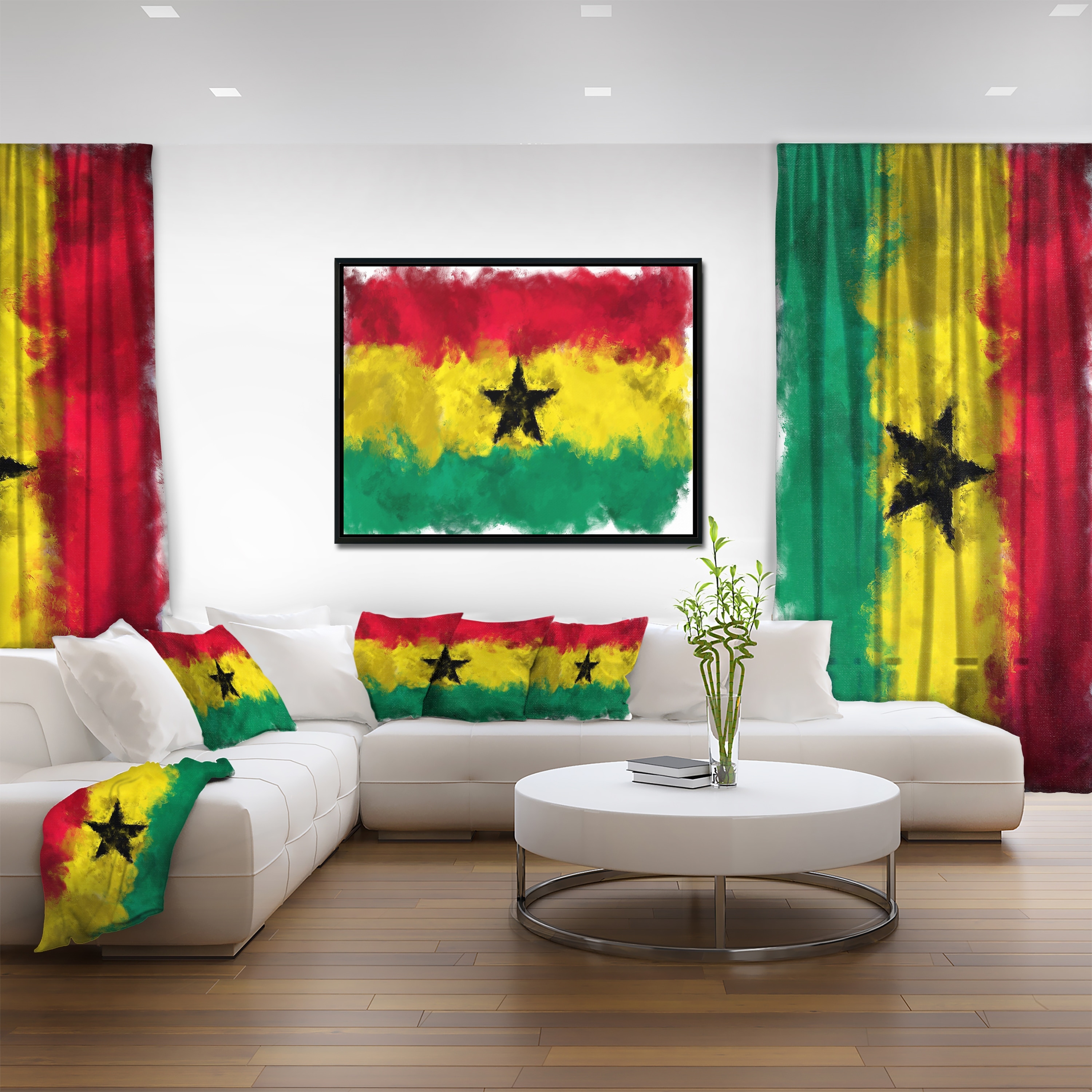Shop Designart Ghana Flag Illustration Flag Painting Framed Canvas Print Overstock 18953237