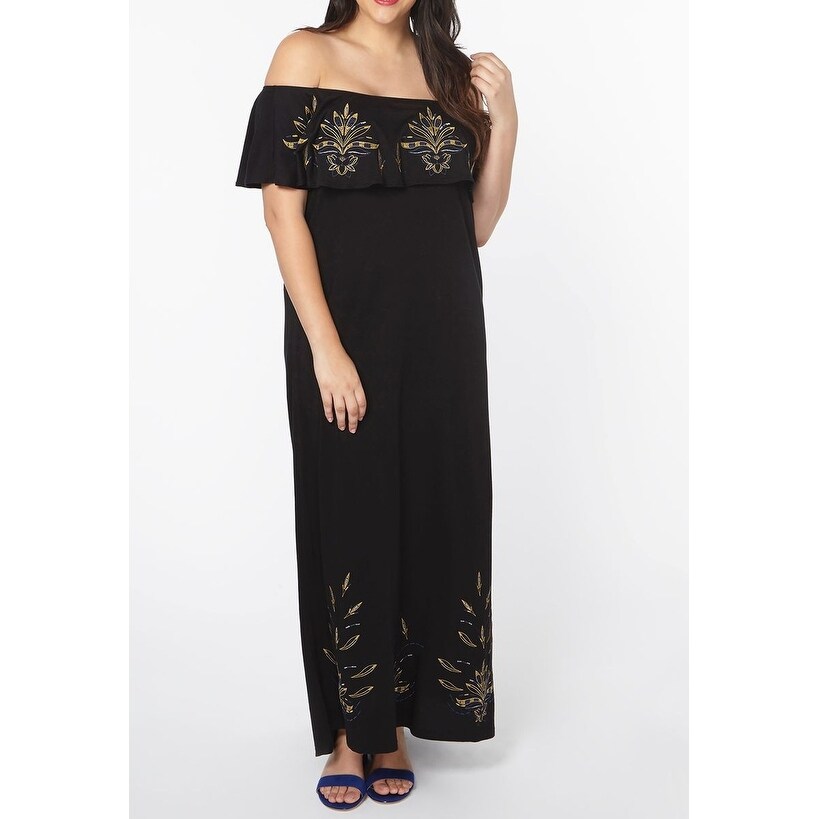 evans black maxi dress