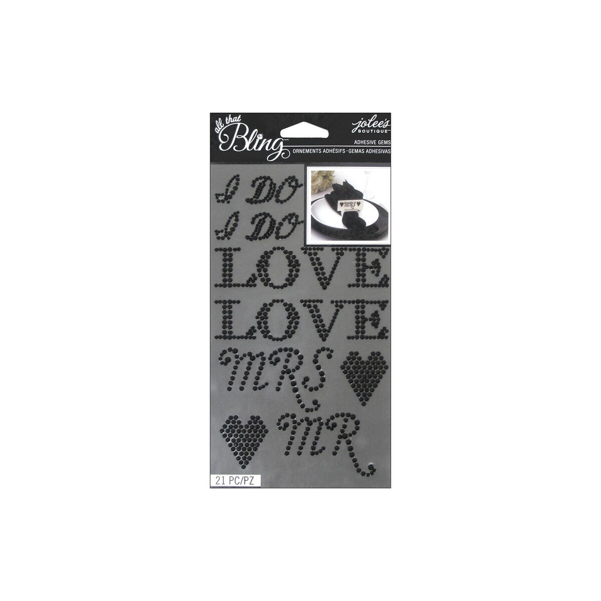 Shop 50 50761 Ek Jolee S Boutique Bling Gems Wed Word Black Free Shipping On Orders Over 45 Overstock 28973168