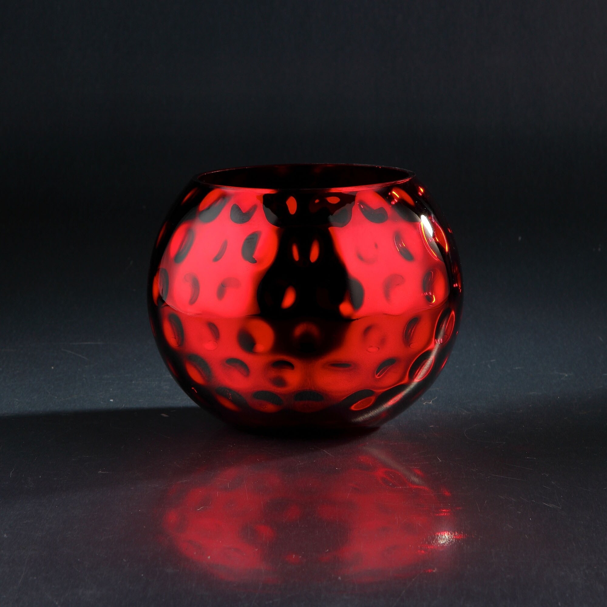 Shop 6 5 Red Bubble Bowl Glass Vases Tabletop Decors Ships To