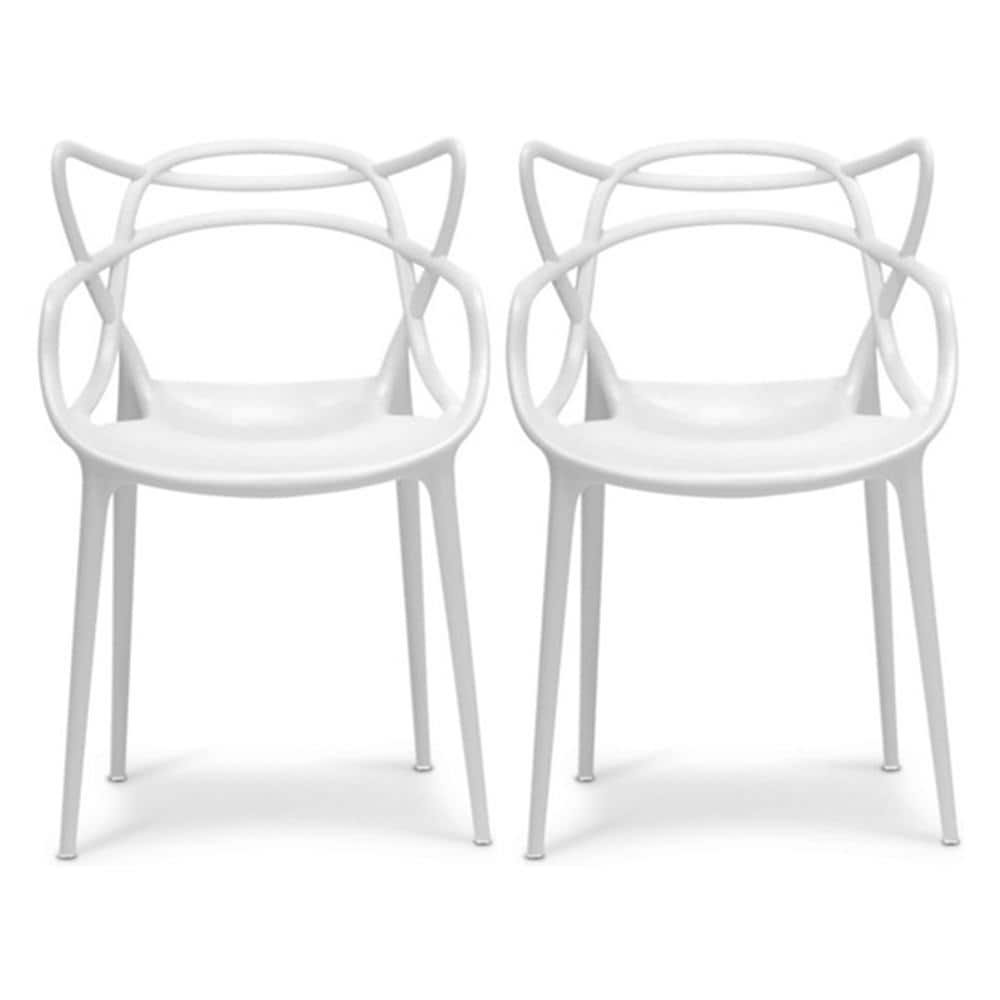 Shop 2xhome Set Of 2 Modern Stacking Design Master Chair Dining
