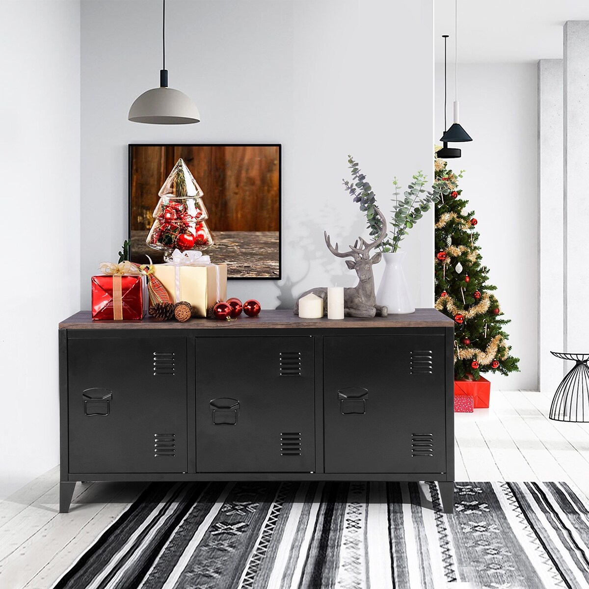 Shop Carbon Loft Guldur Metal Storage Cabinet Tv Stand Overstock