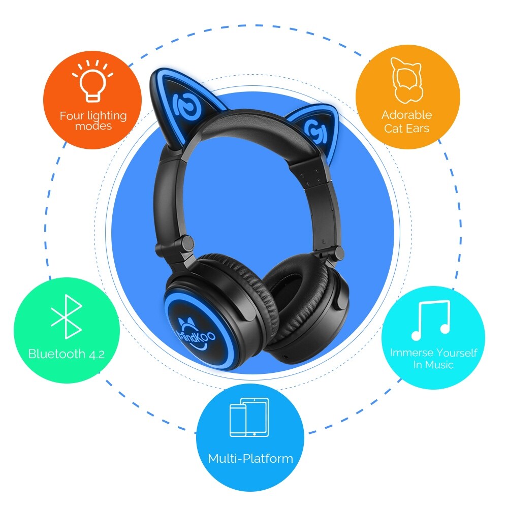 Shop Mindkoo Unicat Wireless Cat Ear Headphones Led Light