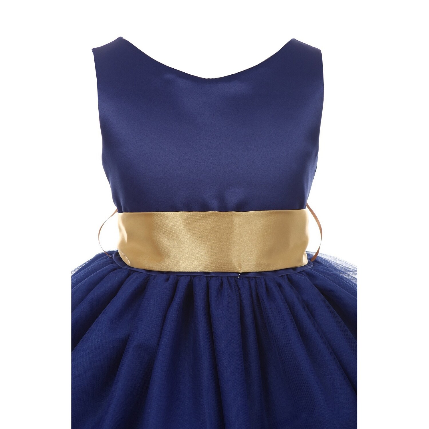 Shop Big Girls Royal Blue Gold Lace Embroidery Junior Bridesmaid