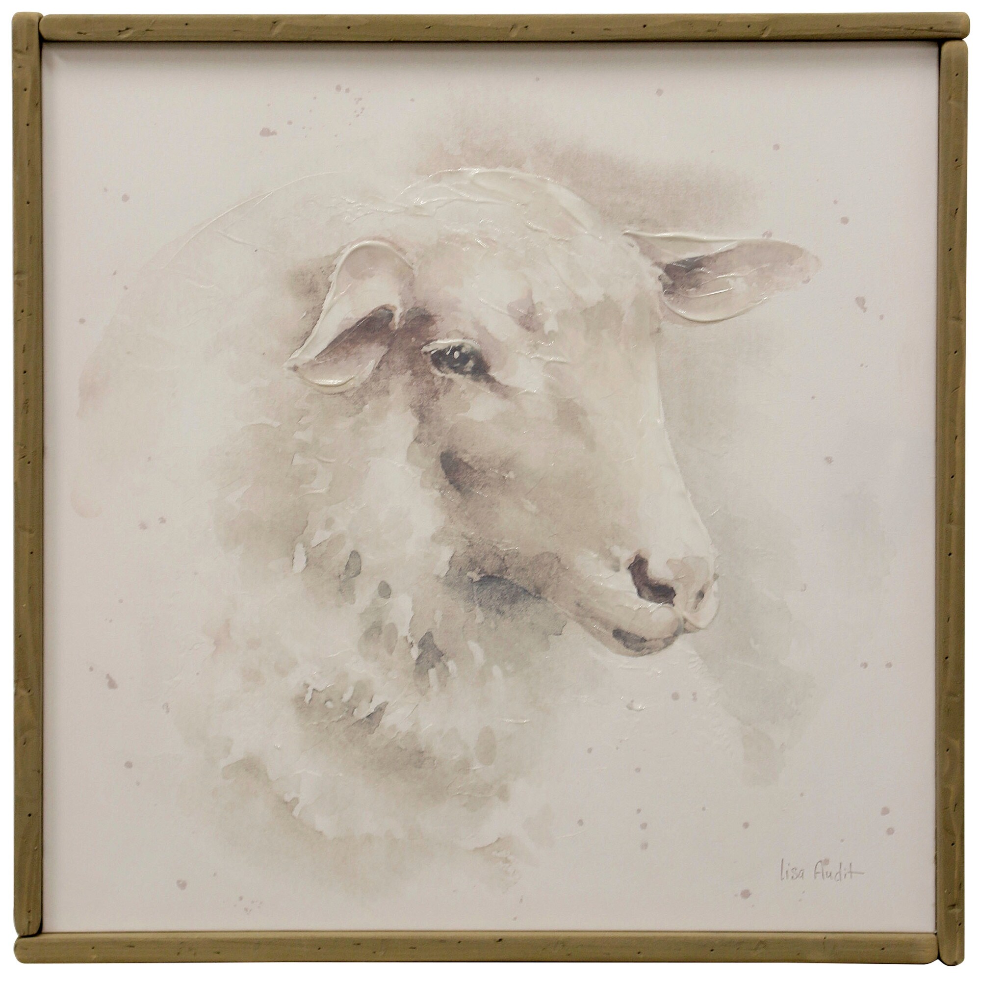 Stylecraft Sc Wi33129 25 3 4 X 25 3 4 Sheep Farm Framed Animals Painting O Bleeting White