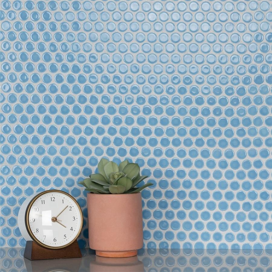 Somertile 12x12 625 Inch Penny Light Blue Porcelain Mosaic Floor And Wall Tile 10 Tiles 10 74 Sqft Overstock Somertile 12x12 625 Inch Penny Light Blue Porcelain Mosaic Floor And Wall Tile 10 Tiles 10 74 Sqft Overstock