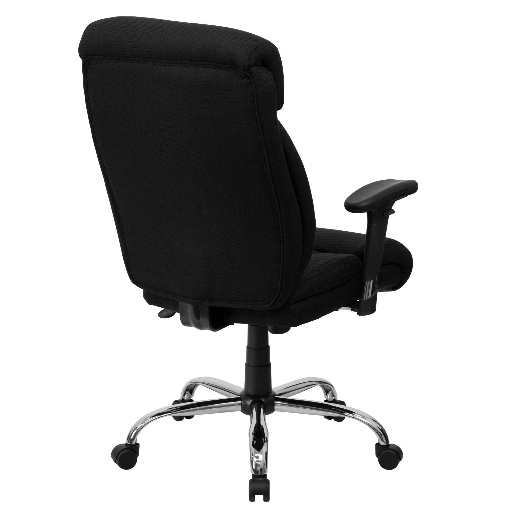 Delacora Ff Go 1235 Fab A 29 Wide Fabric Executive Swivel Chair With Adjustable Arms Black