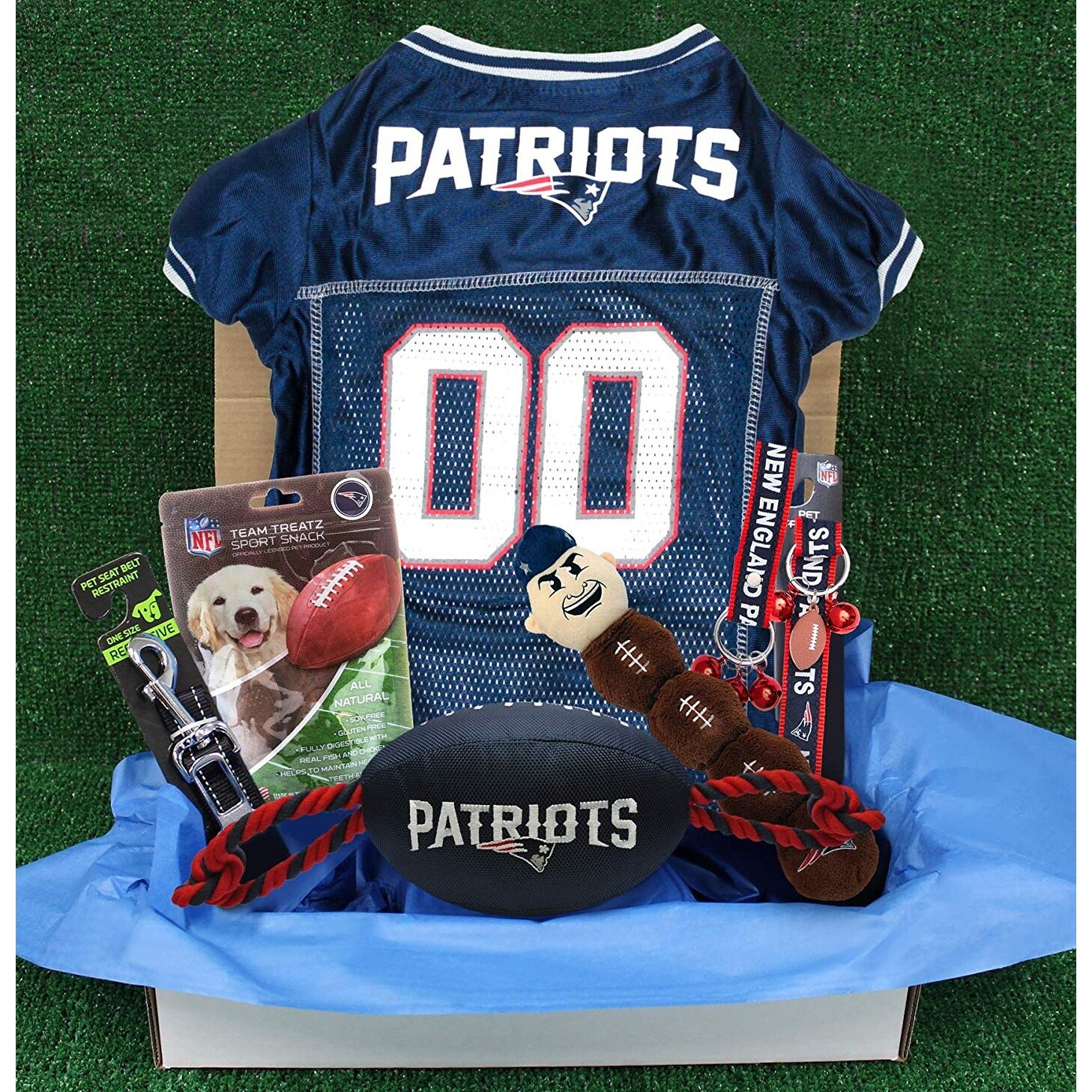 New England Patriots Pet Dog Football Jersey Red Large 