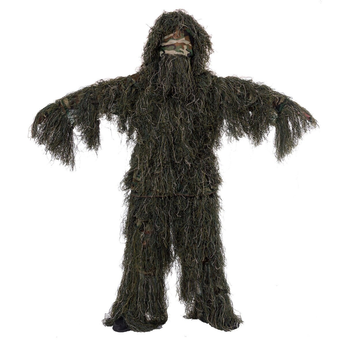 Costway Ghillie Suit Camo Woodland Camouflage 3d Jungle Forest Hunting 4 Piece With Bag As Pic