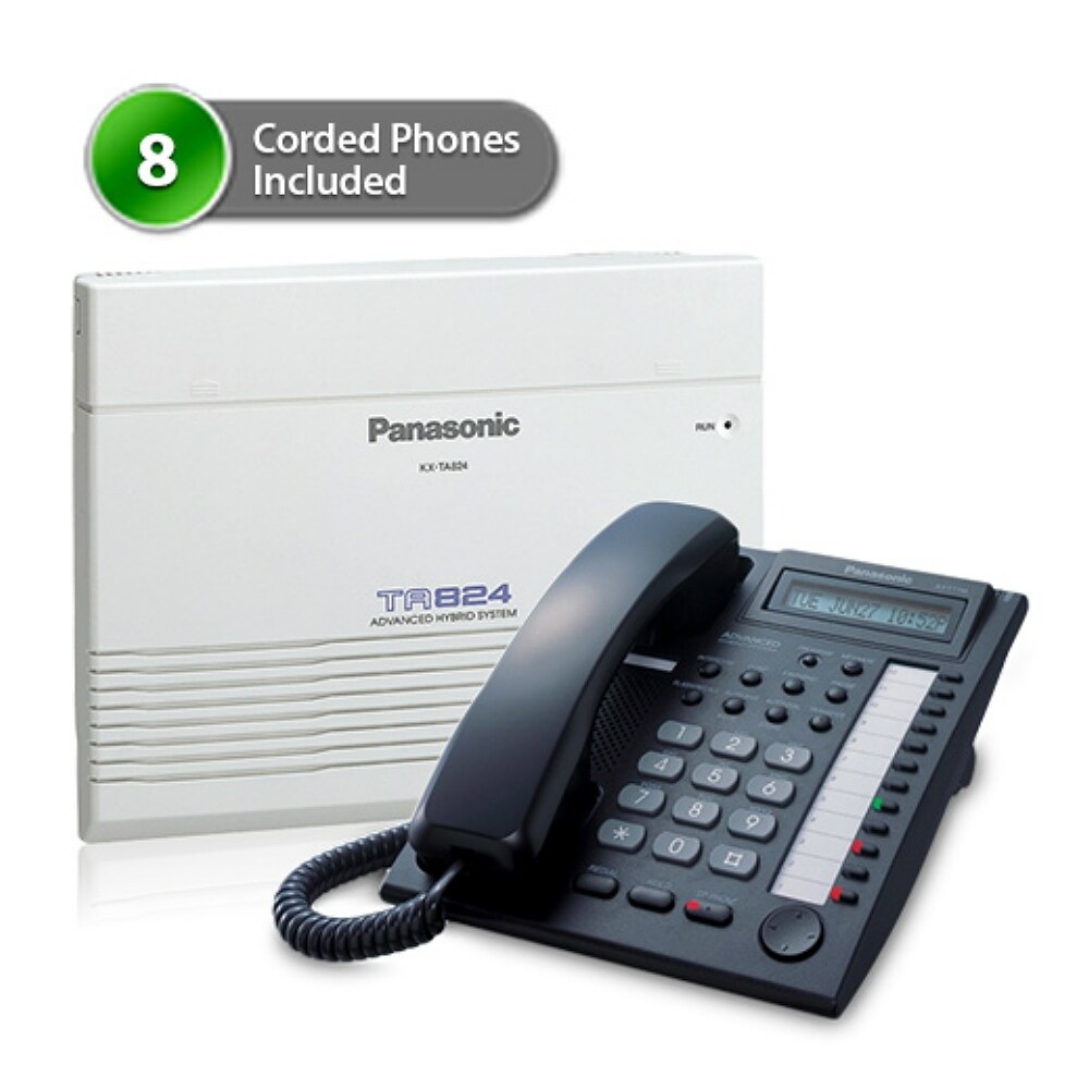 Shop Panasonic KX-TA824-7730 Advanced Hybrid Telephone System w/ 8 KX-T7730B  & KX-TA824 - Free Shipping Today - Overstock - 15653431