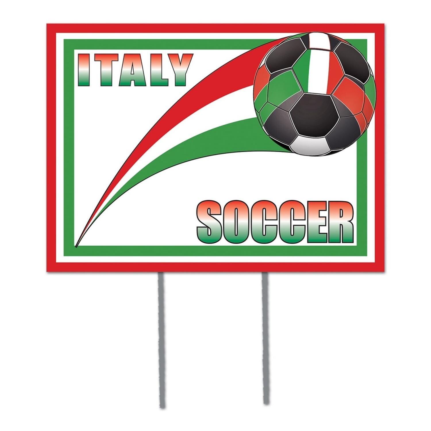 Shop Pack Of 6 Red Green And White Italy Soccer Themed Yard