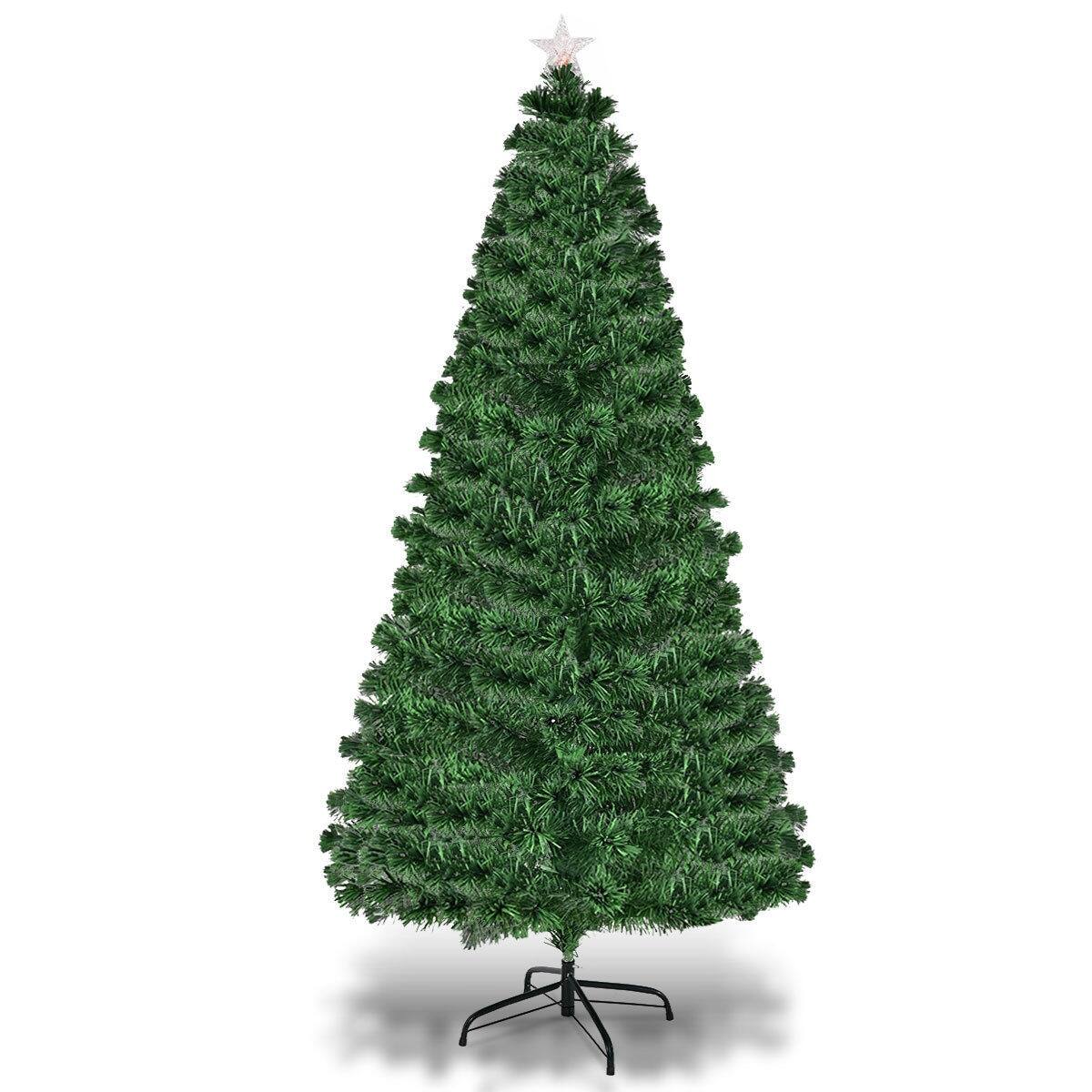 Costway 6ft Fiber Optic Artificial Christmas Tree W 225 Multi Costway 6ft Fiber Optic Artificial Christmas Tree W 225 Multi Color Led Lights And Stand Green Free Shipping Today 18180852