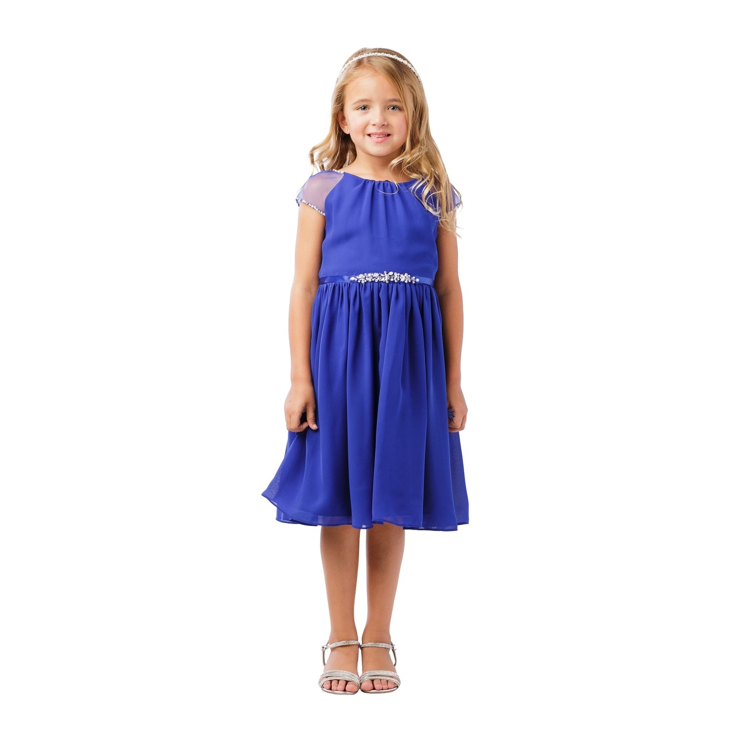 Royal Blue Short Chiffon Dress