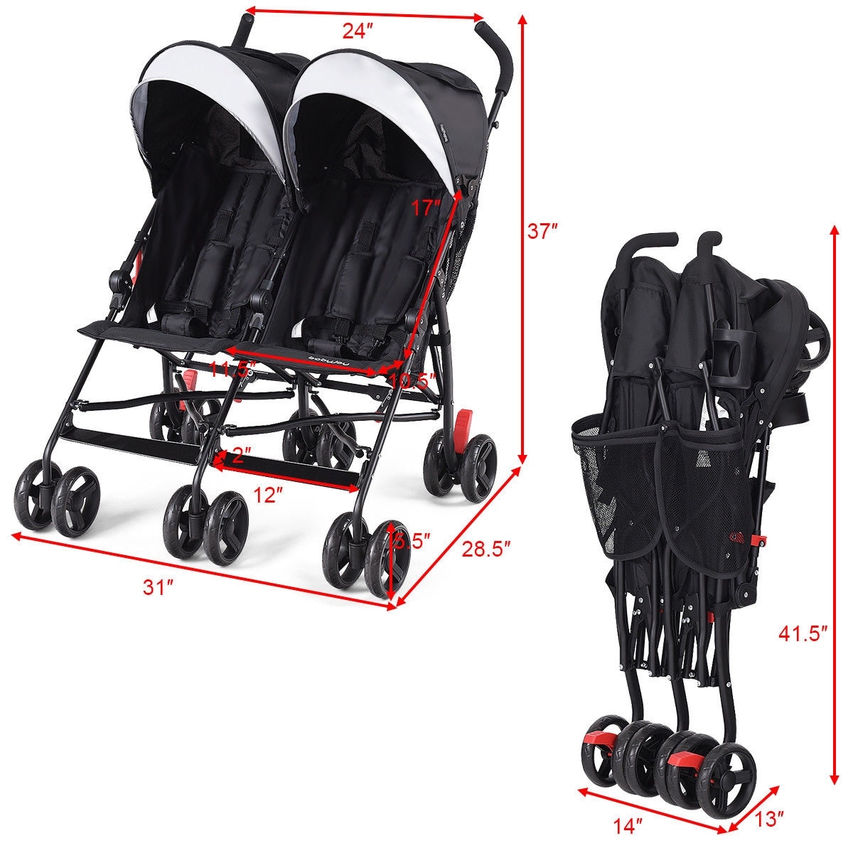 baby joy stroller double