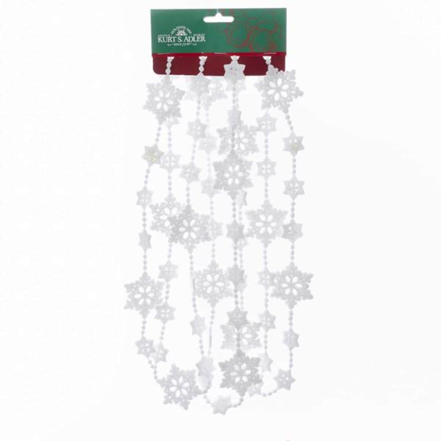 Club Pack Of 12 White Glittering Snowflake Designed Garland Club Pack Of 12 White Glittering Snowflake Designed Garland