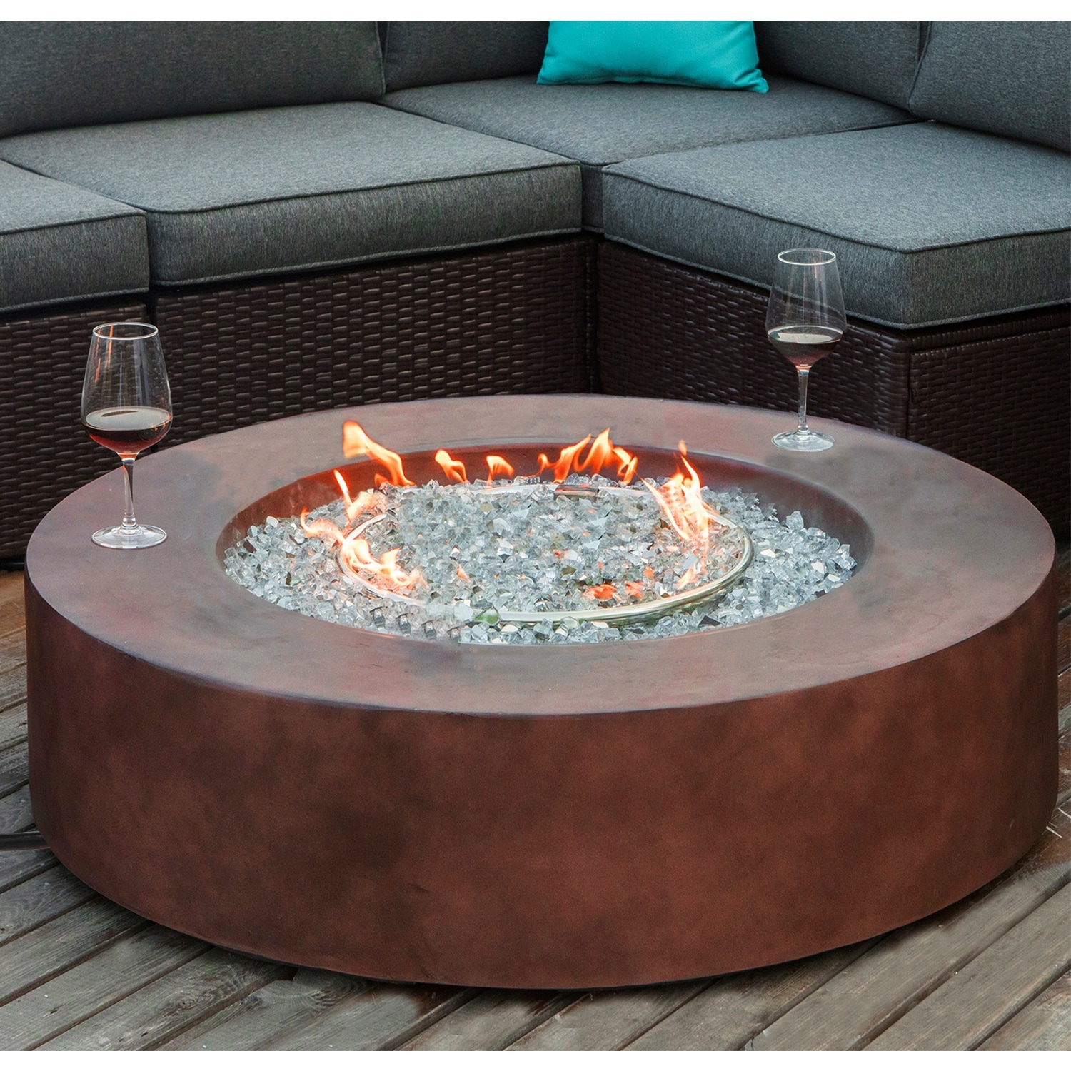 Cosiest Outdoor Propane Fire Pit Tank Outside On Sale Overstock 31500538