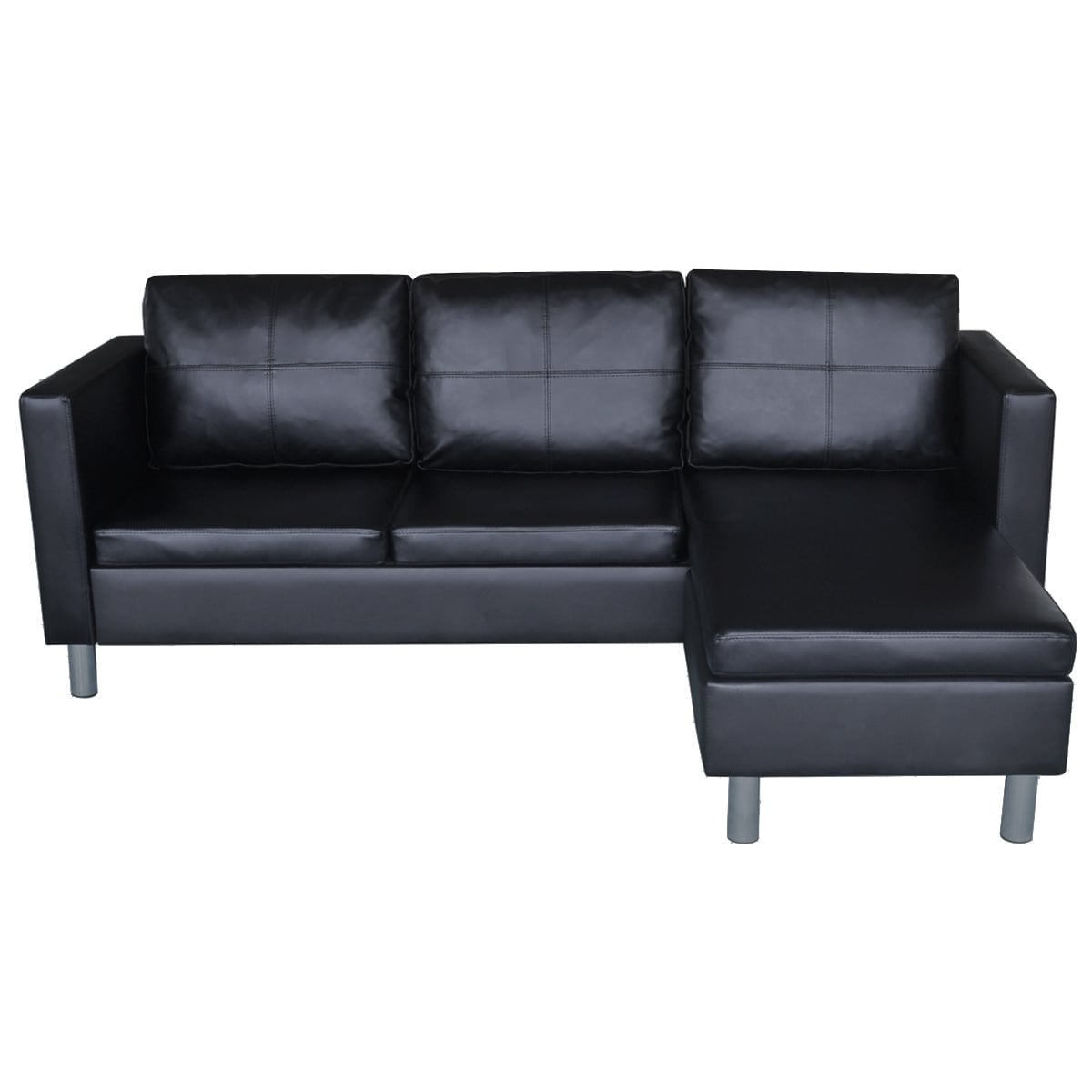 Vidaxl 3 Seater L Shaped Artificial Leather Sectional Sofa Vidaxl 3 Seater L Shaped Artificial Leather Sectional Sofa Black Free Shipping Today 18505012