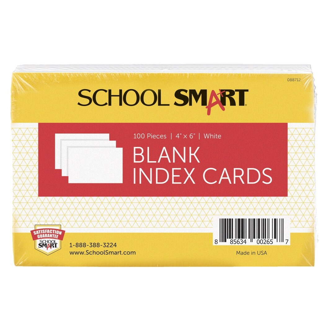 shop school smart 90 blank index card 4 x 6 inches white pack of 4 x 7 index cards