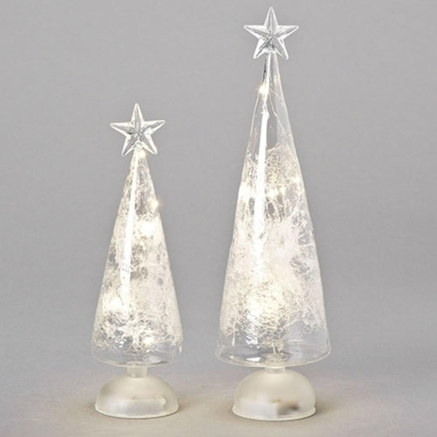 Set Of 2 Battery Operated Led Christmas Ice Tree Tabletop Set Of 2 Battery Operated Led Christmas Ice Tree Tabletop