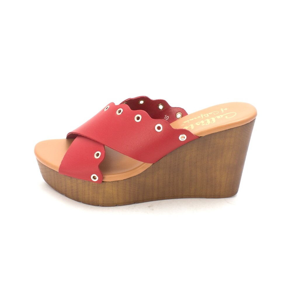 Callisto Womens Darcii Open Toe Casual Platform Sandals Red Size 100 Callisto Womens Darcii Open Toe Casual Platform Sandals Red Size 100