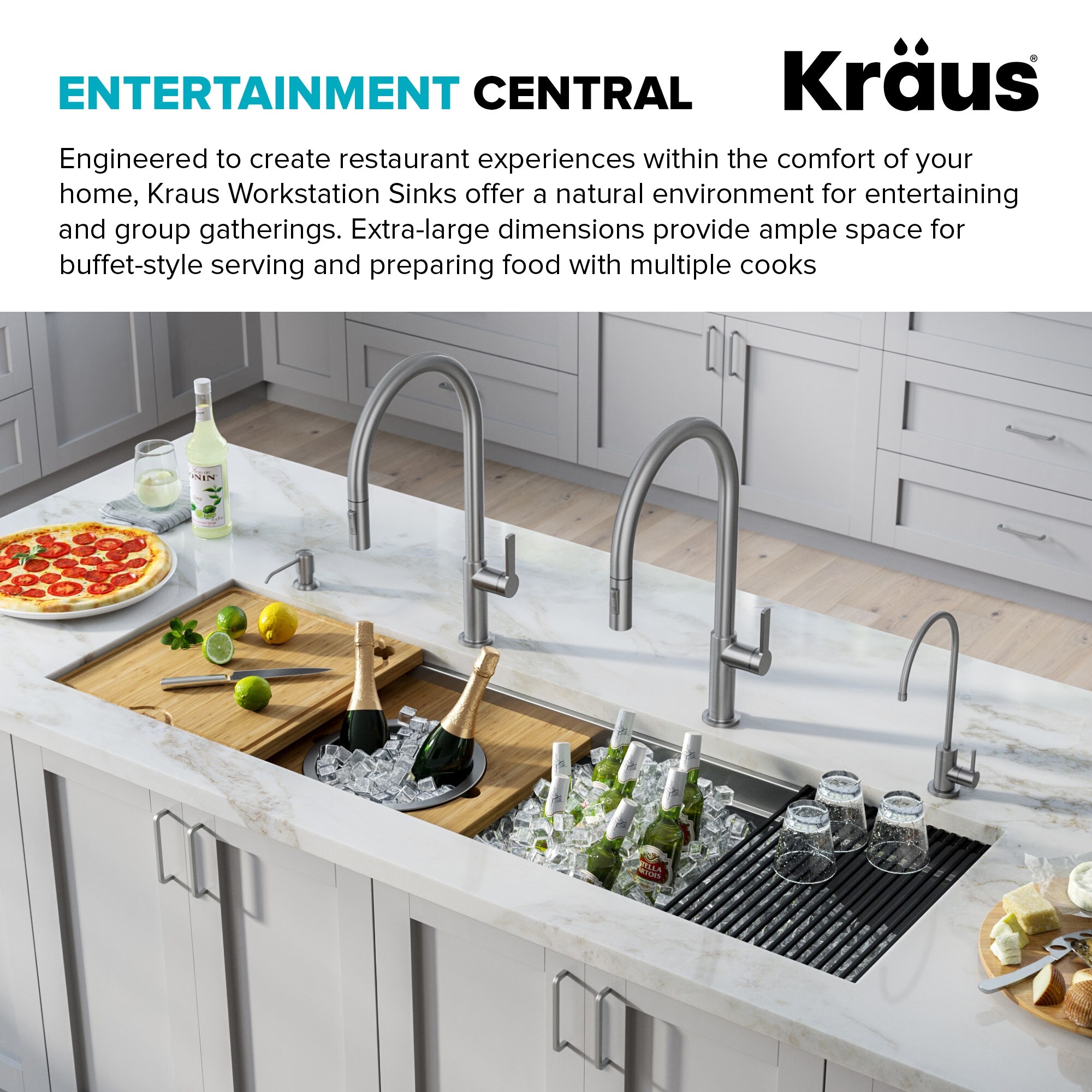 Kraus Kore Workstation Undermount Stainless Steel Kitchen Sink Overstock 28301755