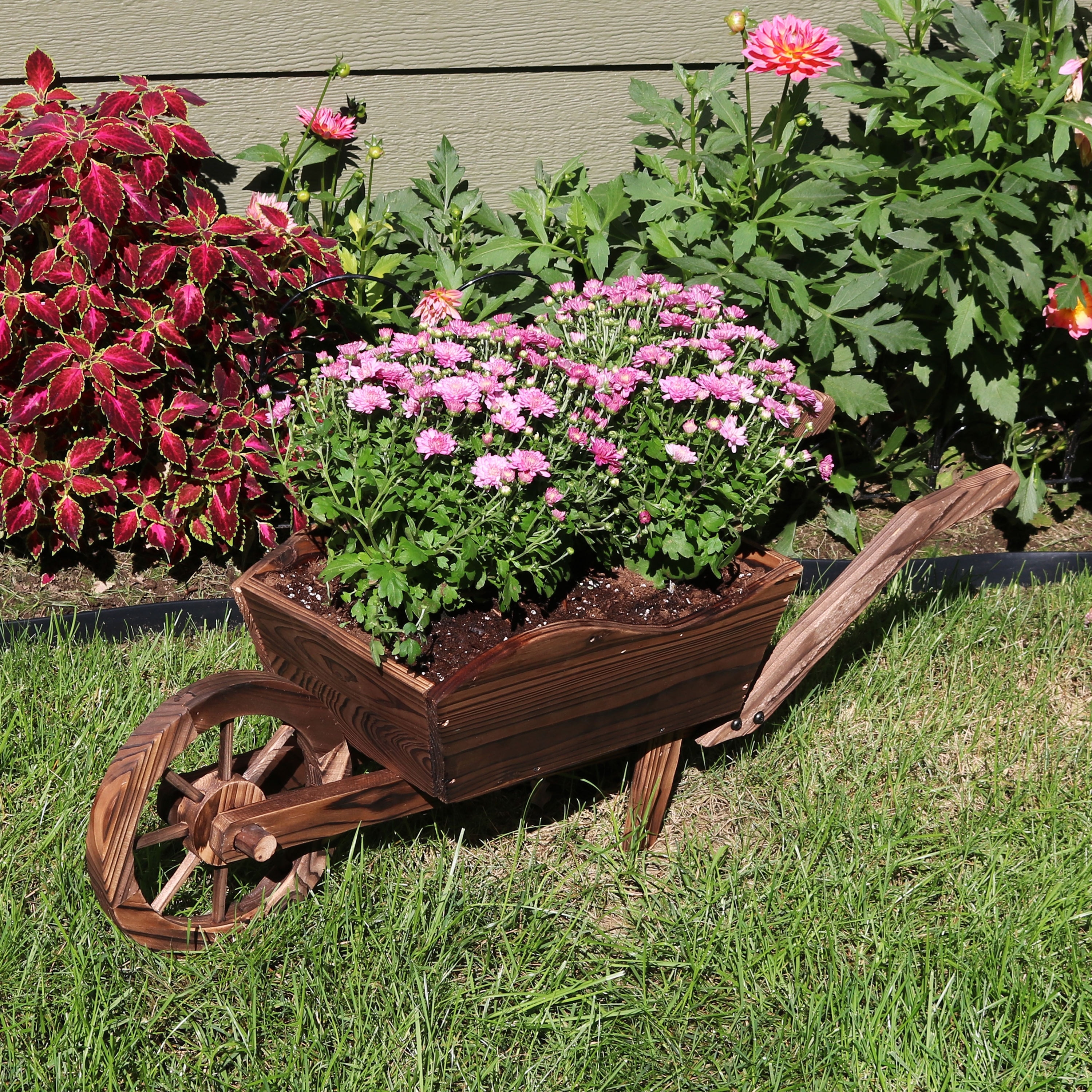 I WAS MADE FOR SUNNY DAYS WHEELBARROW FLORAL WOODEN WALL ART DECOR