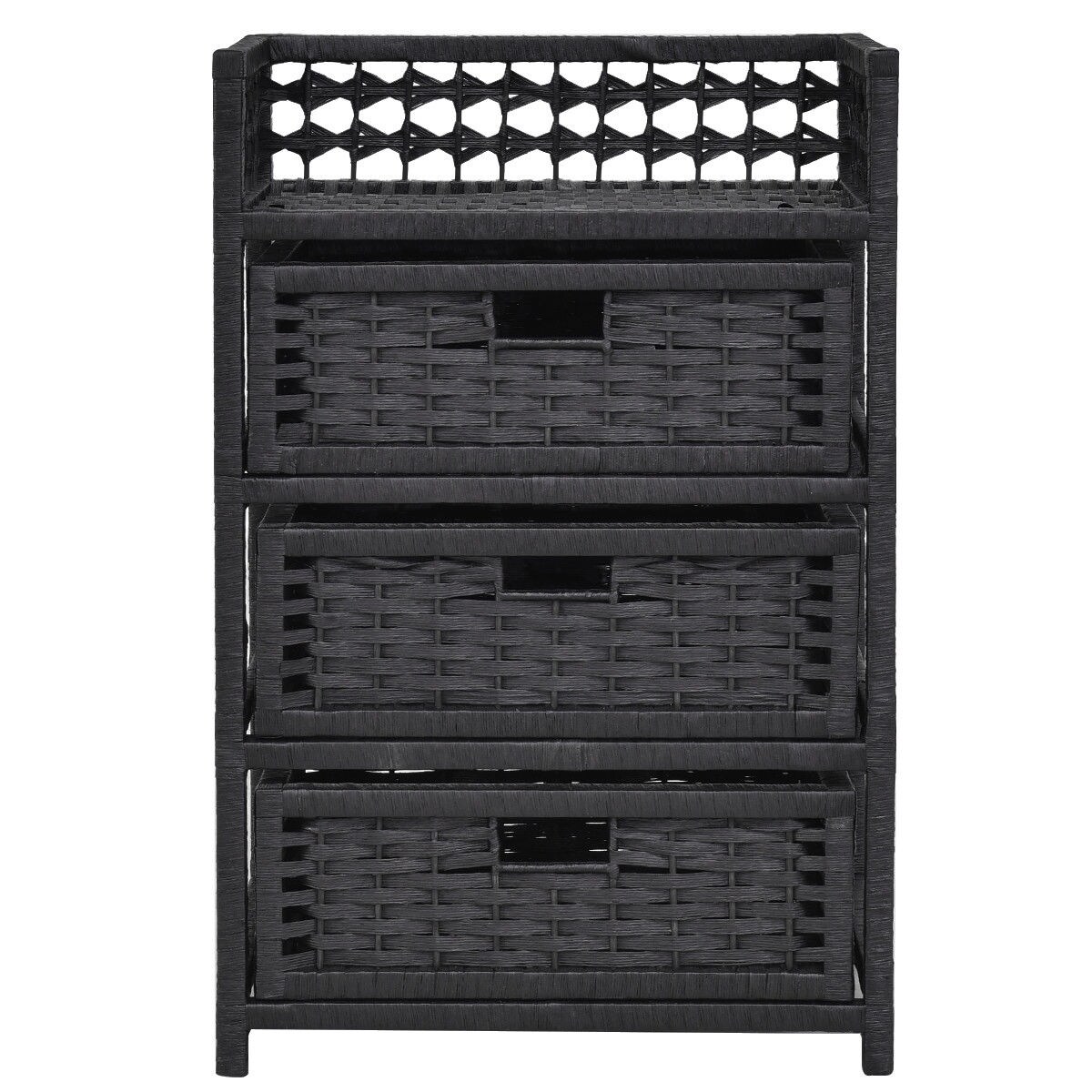 Gymax Storage Chest Tower Shelf 3 Drawer Wicker Baskets Gymax Storage Chest Tower Shelf 3 Drawer Wicker Baskets Unit Black Free Shipping Today 22985026