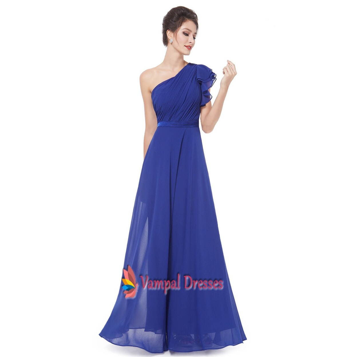 Butterfly Sleeve One Shoulder Dress