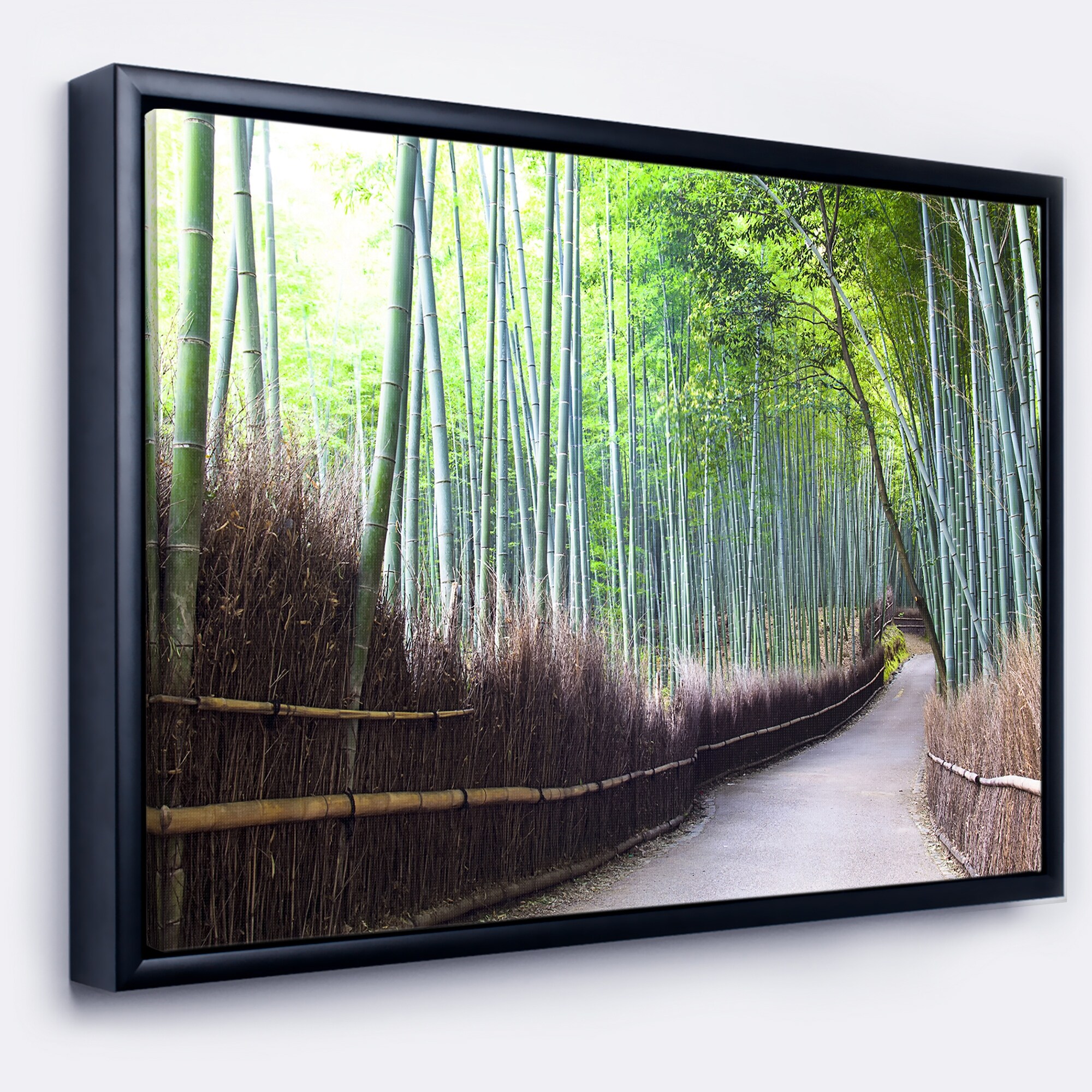 Shop Designart Kyoto Bamboo Forest Pathway Forest Framed Canvas