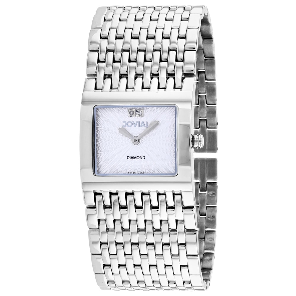 Shop Jovial Women S Diamond Silver Dial Watch 08037 Msm 02 Overstock 28021551