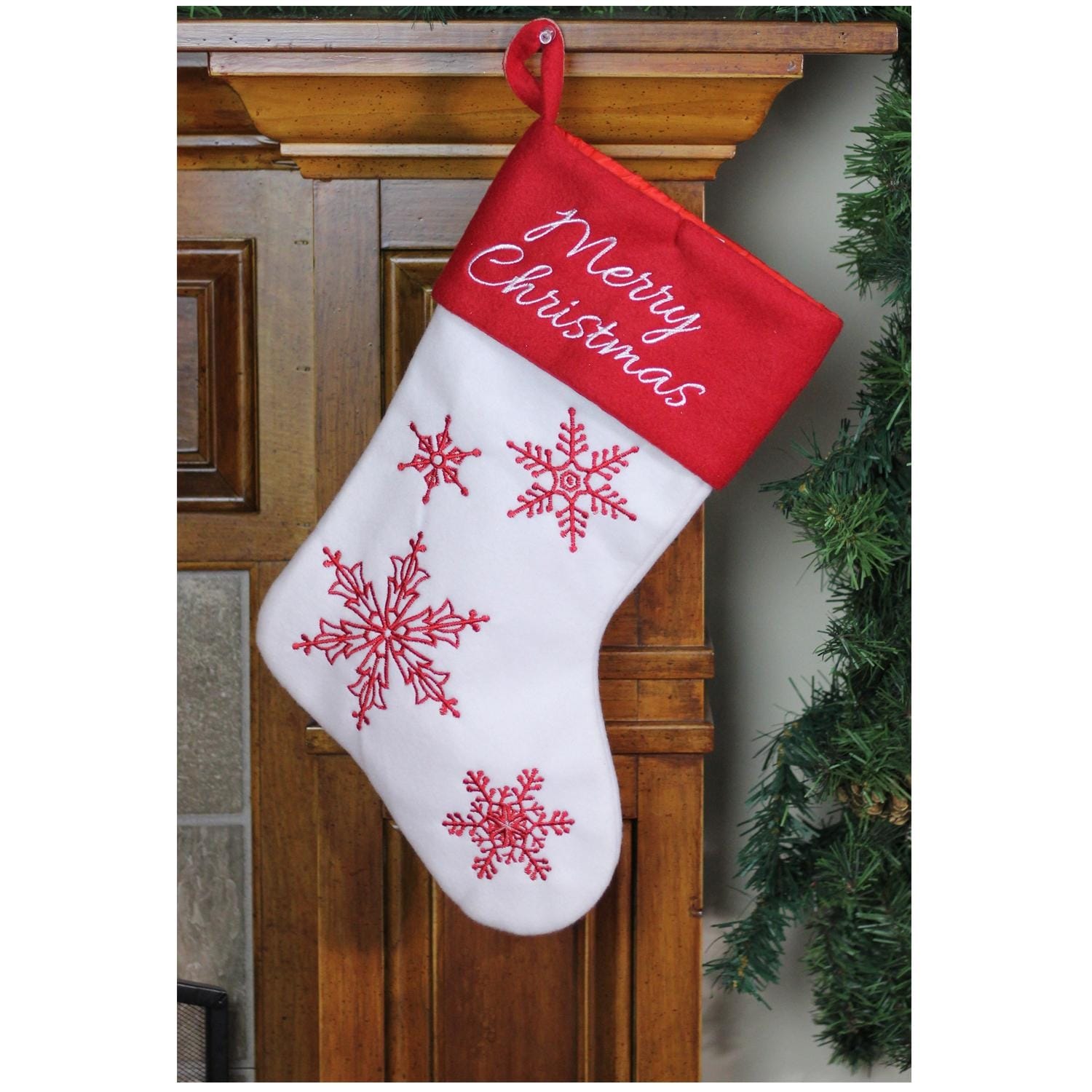 shop 1525 red and white merry christmas snowflake embroidered christmas stocking free shipping on orders over 45 overstockcom 18299365 - Embroidered Christmas Stocking shop 1525 red and white merry christmas snowflake embroidered christmas stocking free shipping on orders over 45 overstockcom 18299365 - Embroidered Christmas Stocking