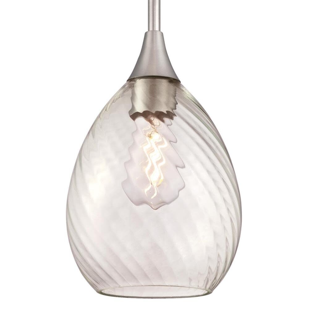 Westinghouse 6362900 Single Light 7 Wide Abstract Mini Pendant Brushed Nickel