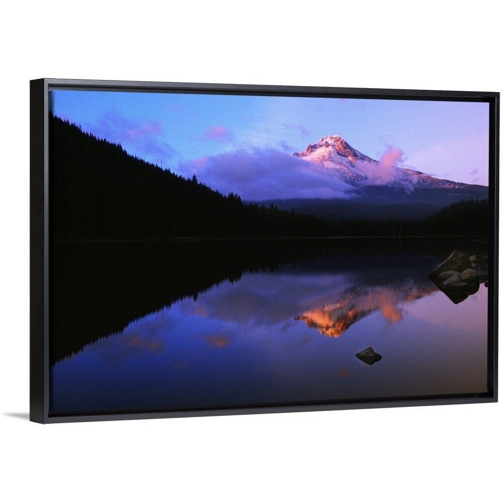 Foggy Mount Hood Reflected In Mountain Lake Oregon United States Multi Color