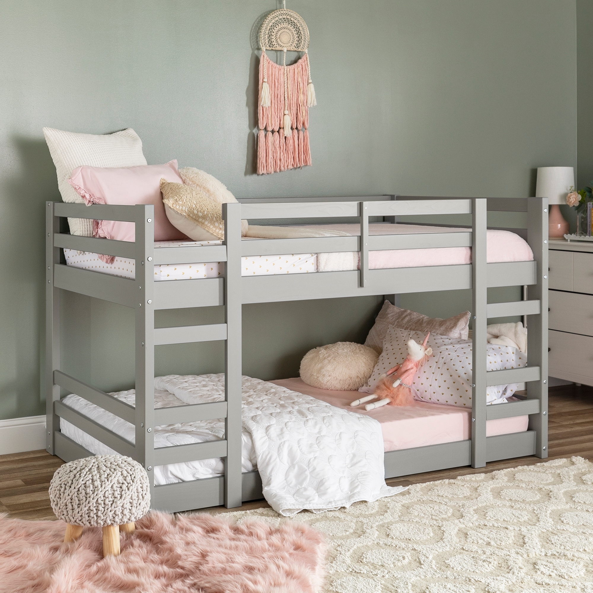 Taylor & Olive Browning Twin Solid Pine Low Bunk Bed   Overstock 