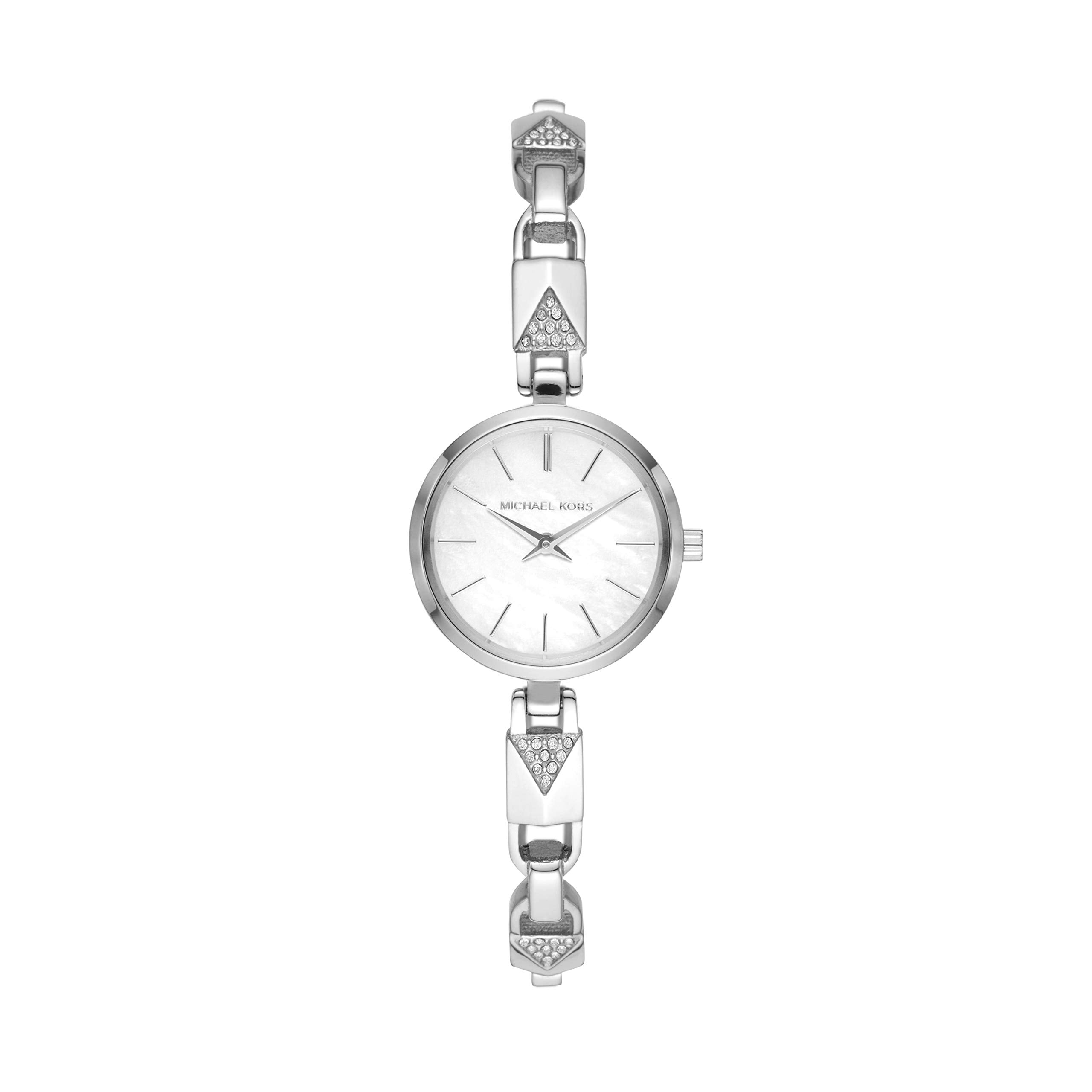 silver diamond michael kors watch