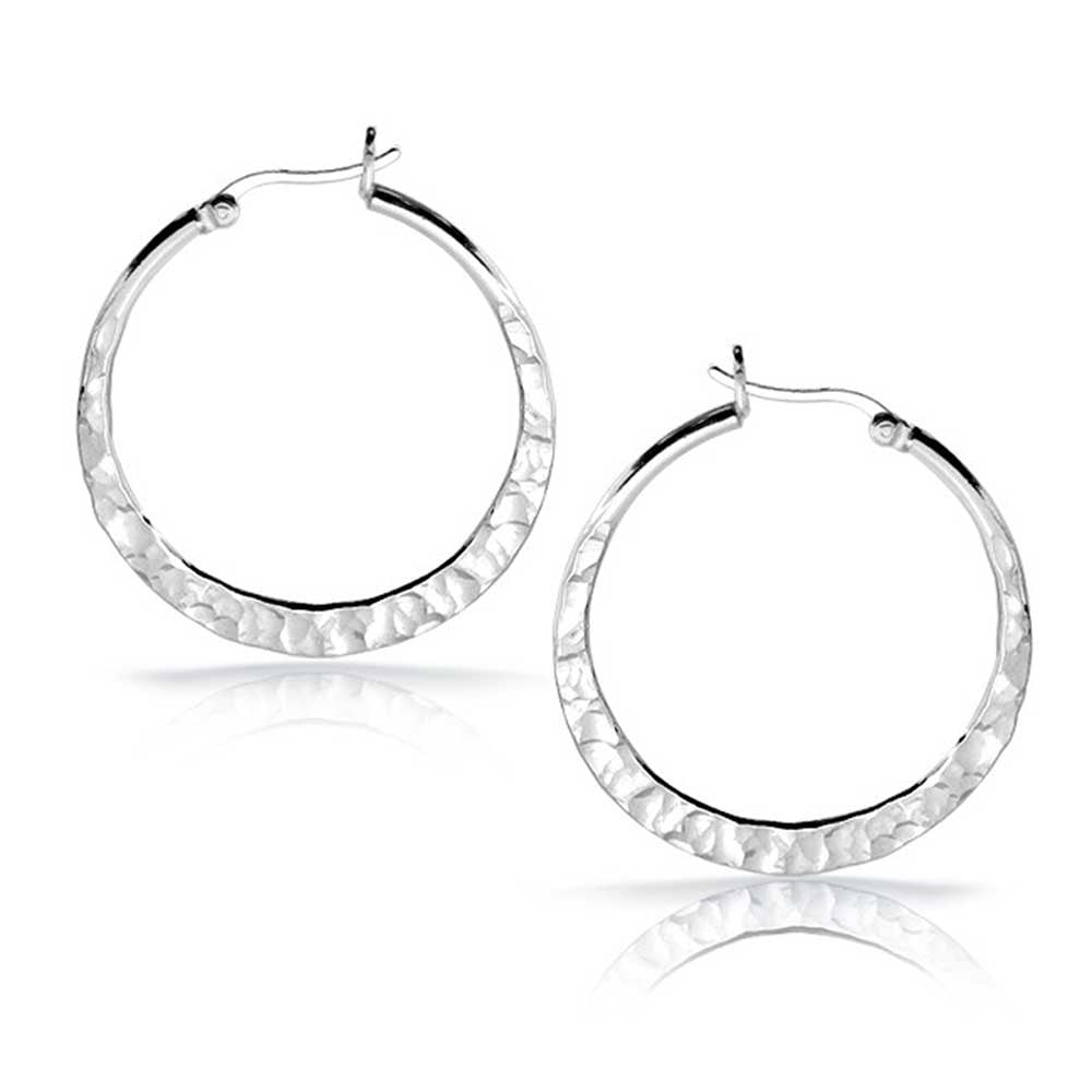 Bling Jewelry Sterling Silver Hammered Hoop Earrings 1 5in On Bling Jewelry Sterling Silver Hammered Hoop Earrings 1 5in On Free Shipping Today 24161981