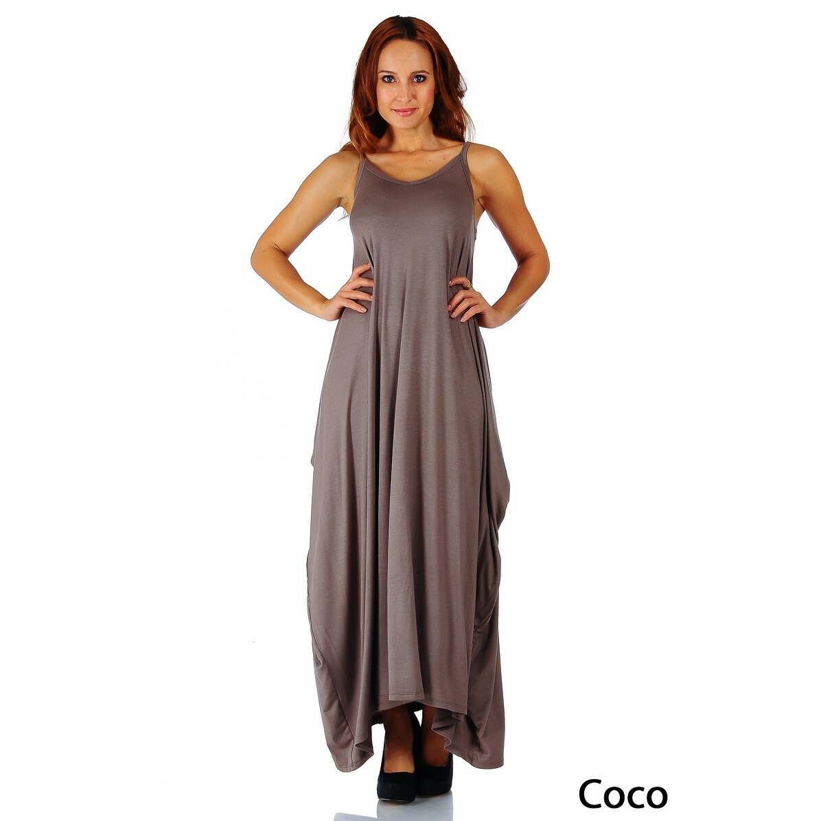 Brown Spaghetti Strap Dress