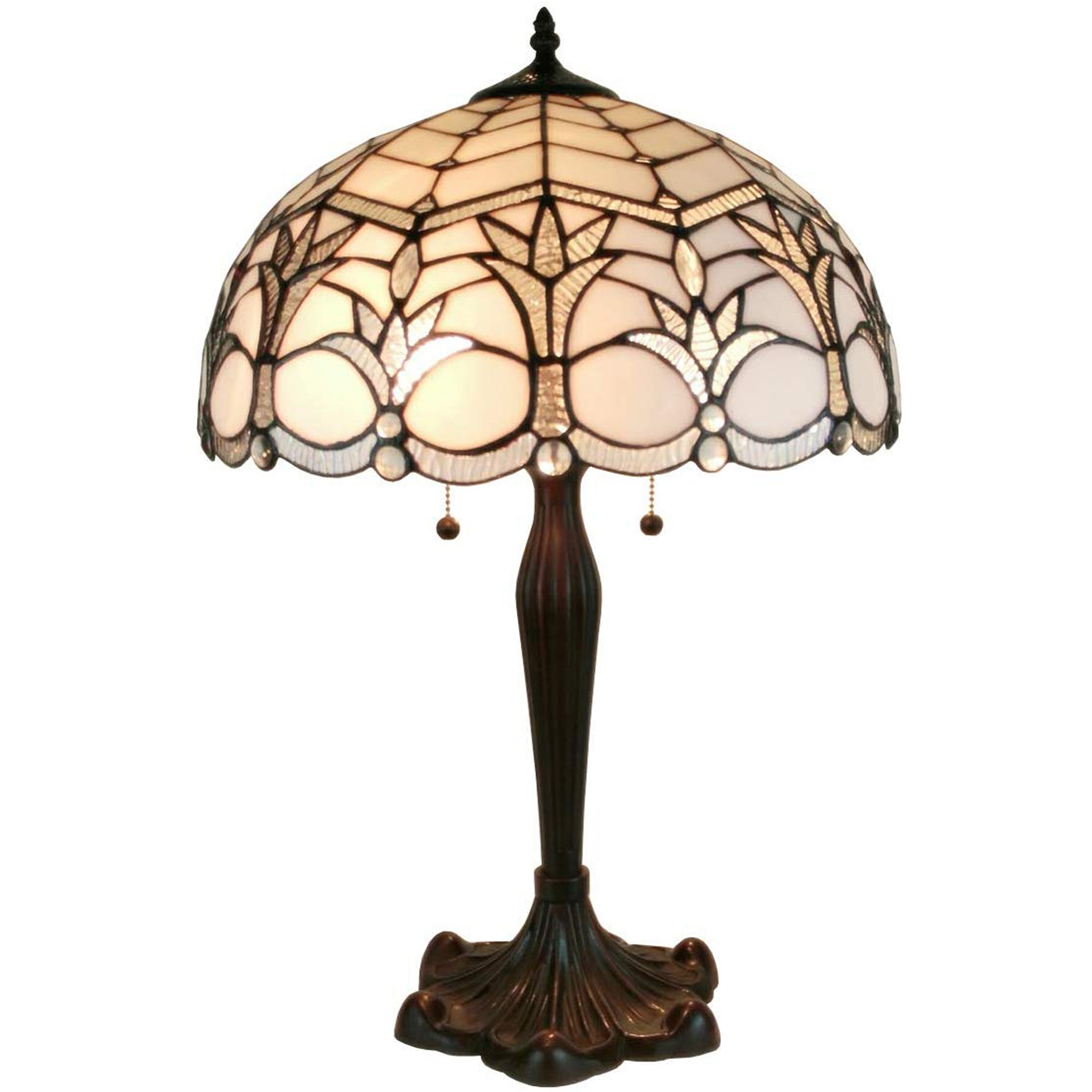 Shop Tiffany Style White Table Lamp 23 Inches Tall Am245tl16 Amora Lighting Overstock 27913410