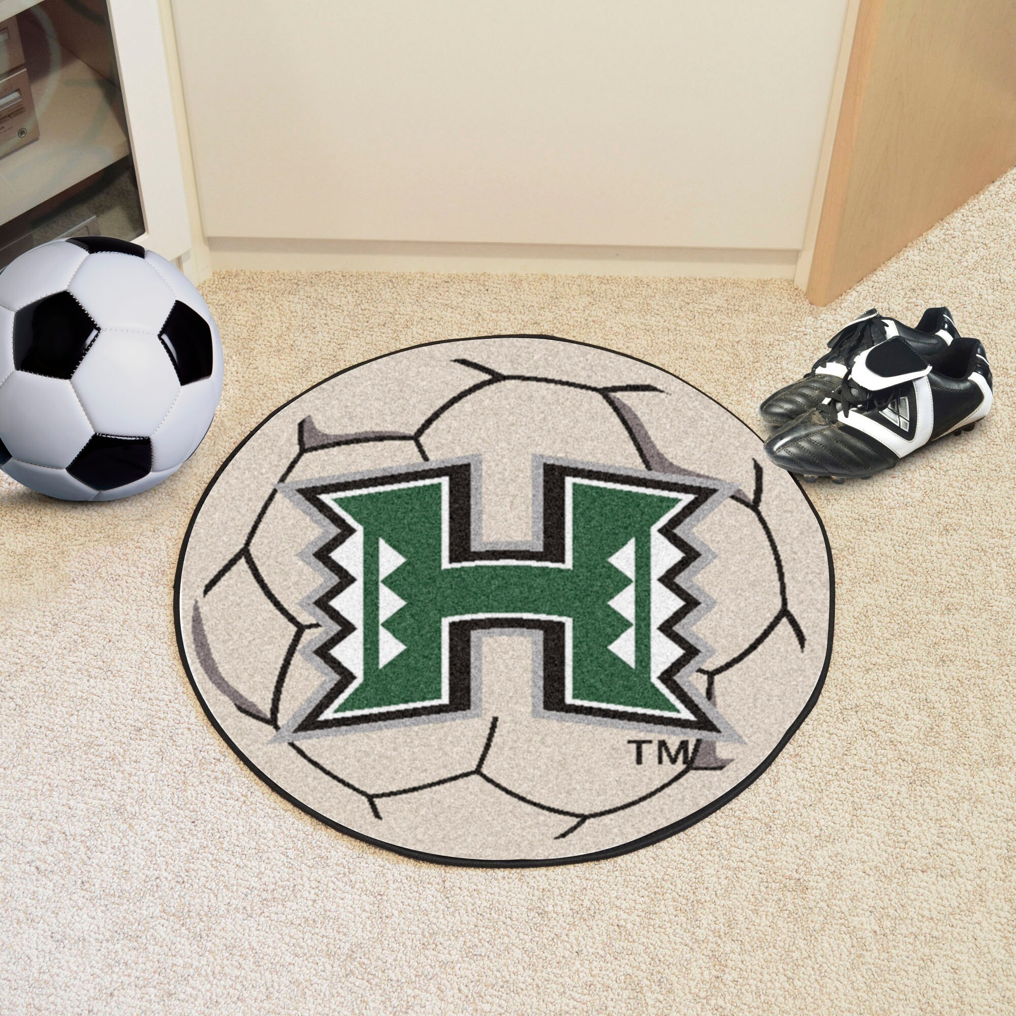 Ncaa University Of Hawaii Rainbow Warriors Soccer Ball Mat Round Ncaa University Of Hawaii Rainbow Warriors Soccer Ball Mat Round