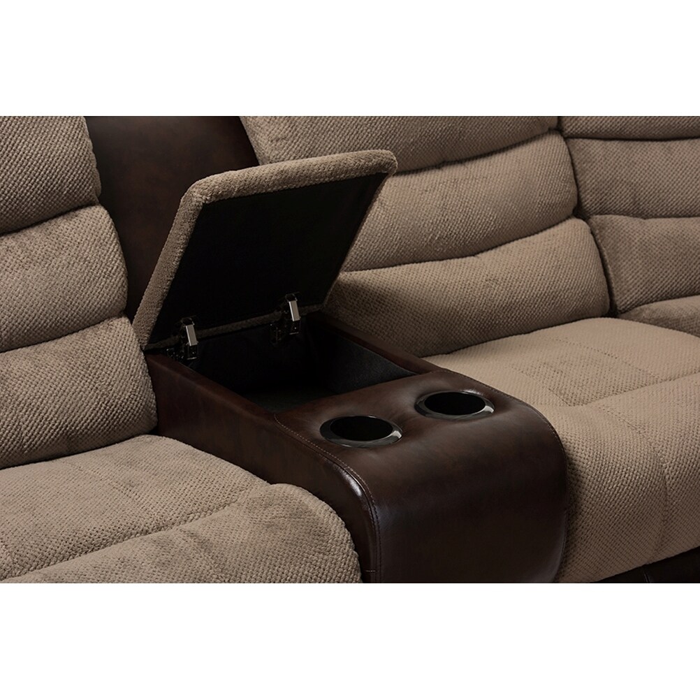 Robinson 7pcs Taupe Fabric Brown Faux Leather Two Tone Robinson 7pcs Taupe Fabric Brown Faux Leather Two Tone Sectional Sofa Free Shipping Today 22288288
