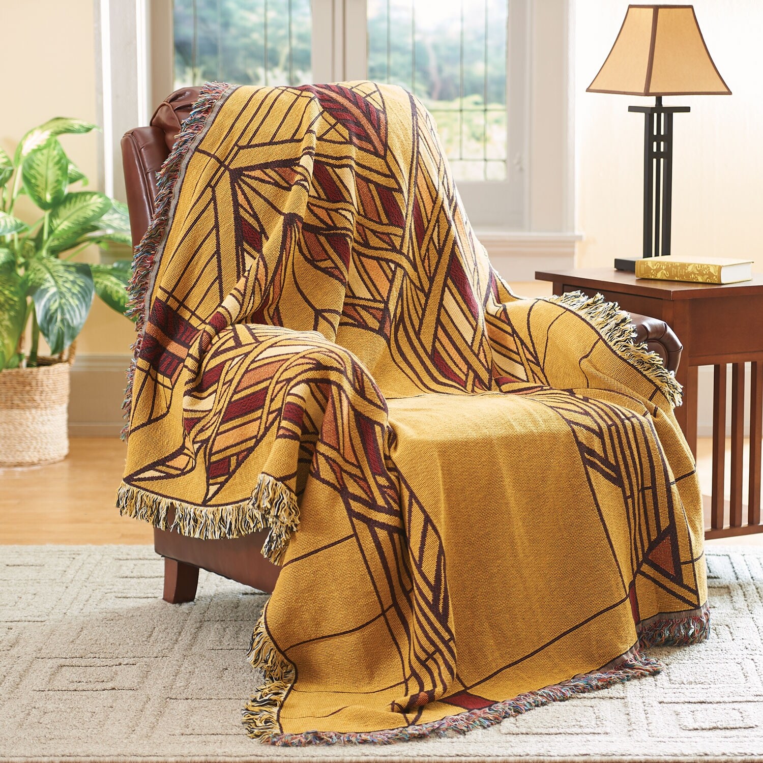 Frank Lloyd Wright Throw Blanket Dana House Sumac Window Frank Lloyd Wright Throw Blanket Dana House Sumac Window Design 100 Cotton 50 X 70 In Free Shipping Today
